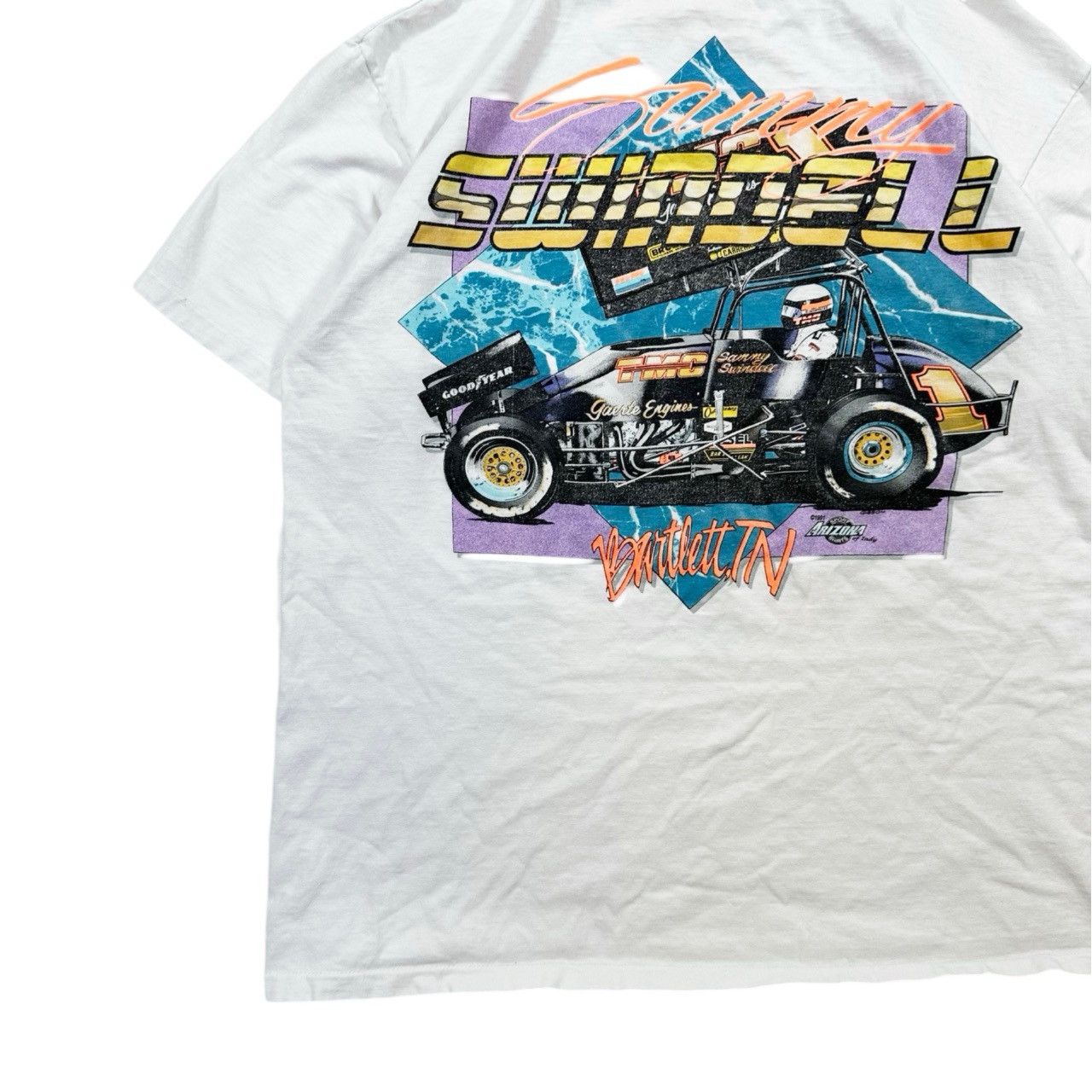 Vintage Vintage 90s Single Stitch Big Print Swindell Graphic T Shirt Size US XL / EU 56 / 4 - 6 Thumbnail