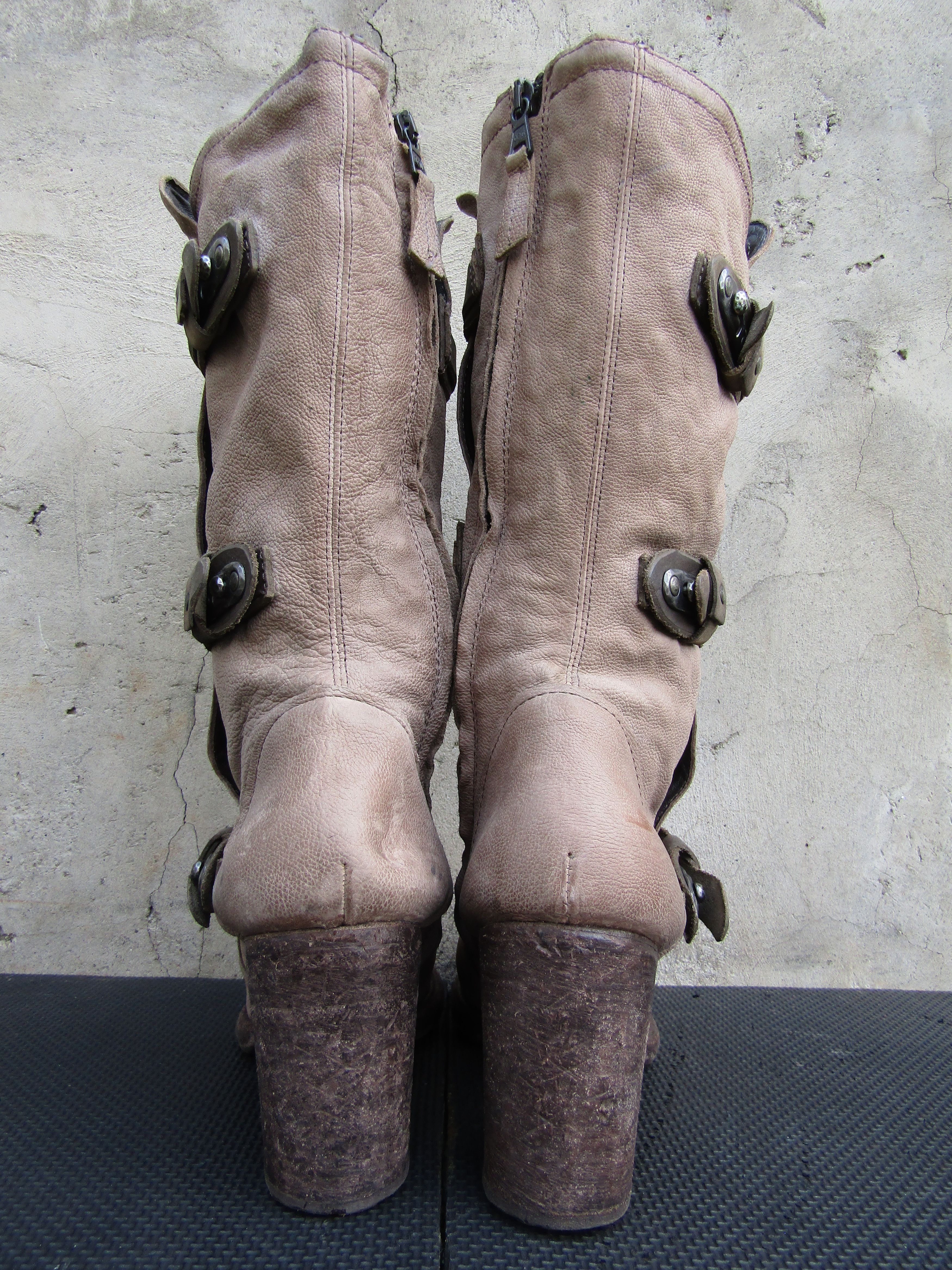 A.S.98 A.S.98 Airstep Zip Buckle High Tall Leather Heel Block Size US 10 / IT 40 - 6 Thumbnail