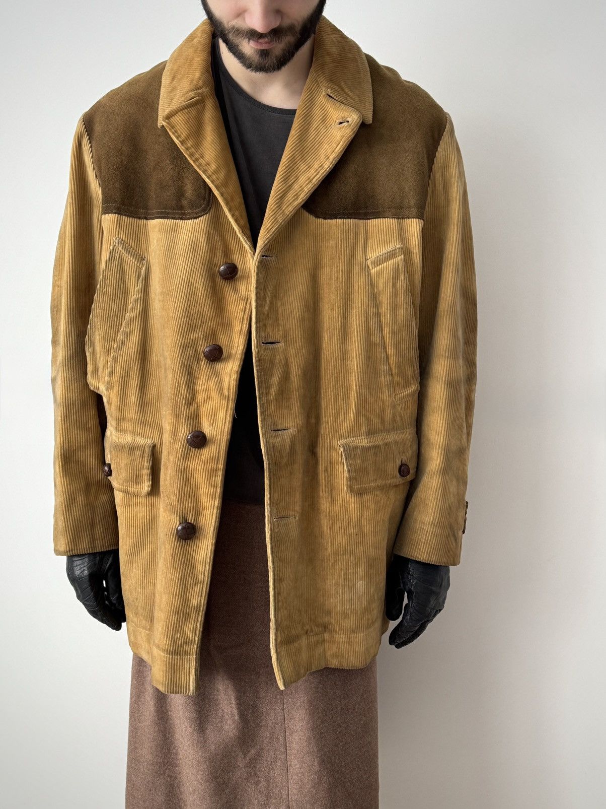 Vintage 1950s England 'Nonpareil' Hunting Corduroy Coat