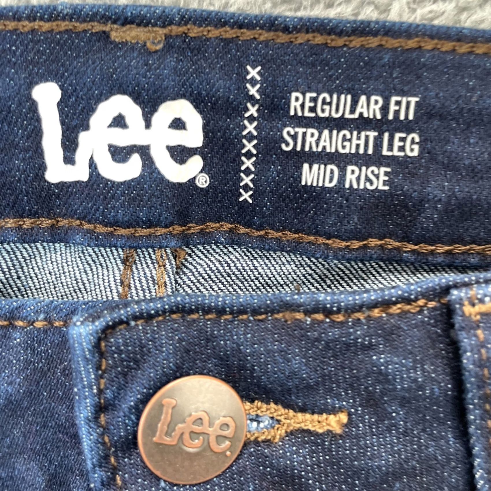 Lee Lee Jeans Womens 10 Blue Straight Leg Regular Fit Mid Rise Denim Cotton Stretch Jeans 5-Pocket Gray? Size 32" / US 10 / IT 46 - 3 Thumbnail