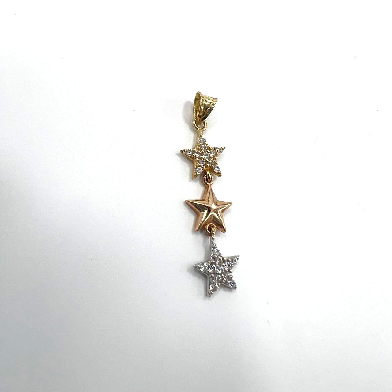 Other 14K Tri-Color Gold Star Pendant – Yellow, Rose, and White Size ONE SIZE - 3 Thumbnail