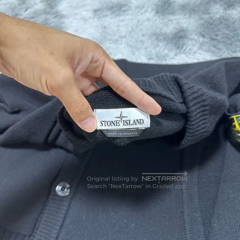 Stone Island Stone Island Wool V-Neck Knit Sweater Cardigan Black XL Si Size US L / EU 52-54 / 3 - 4 Thumbnail