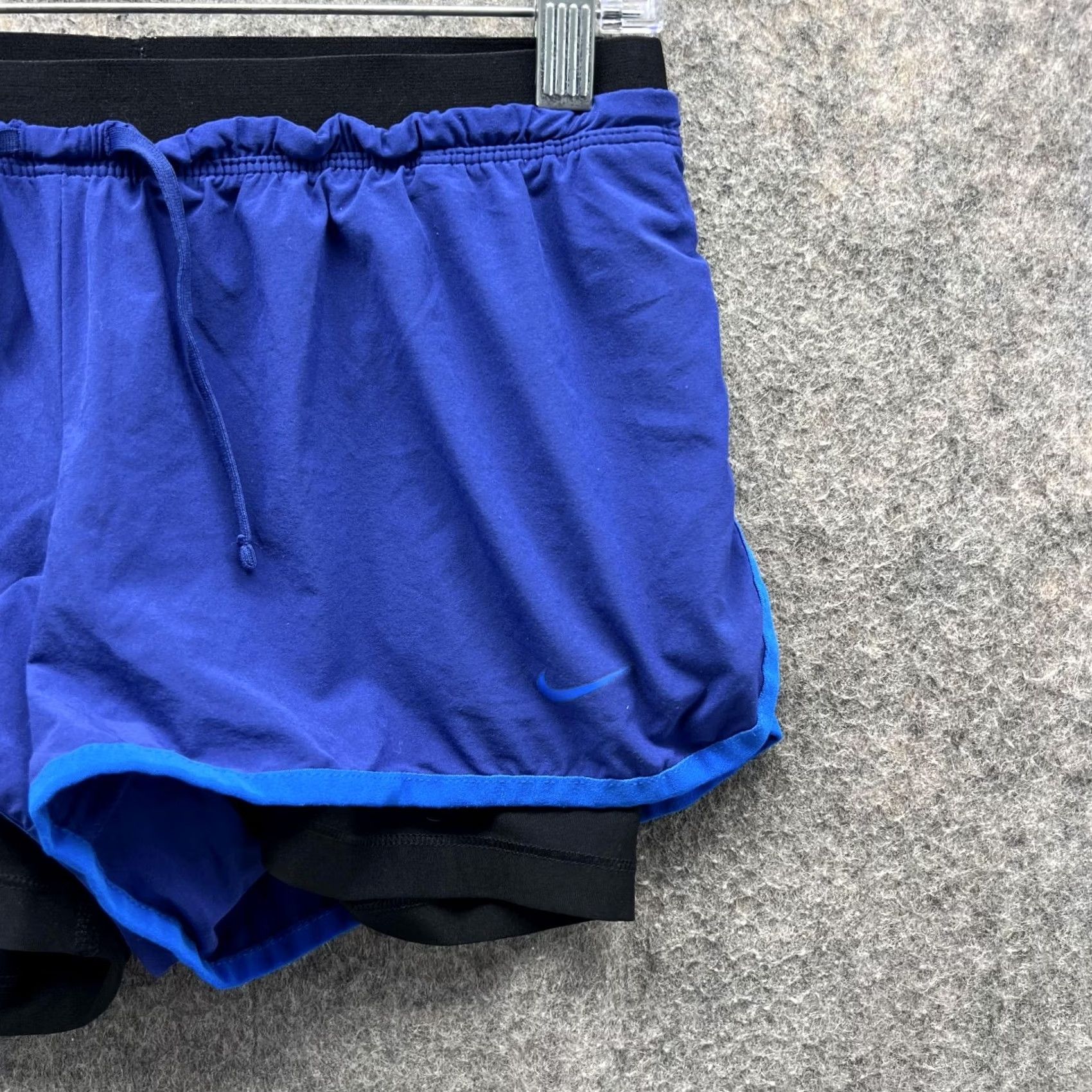 Nike Nike Shorts Women S Blue Athletic Dri Fit Lined Polyester Swoosh, 3 in Inseam, Drawstring, Regular, Gym Training, Activewear Size 28" / US 6 / IT 42 - 2 Thumbnail