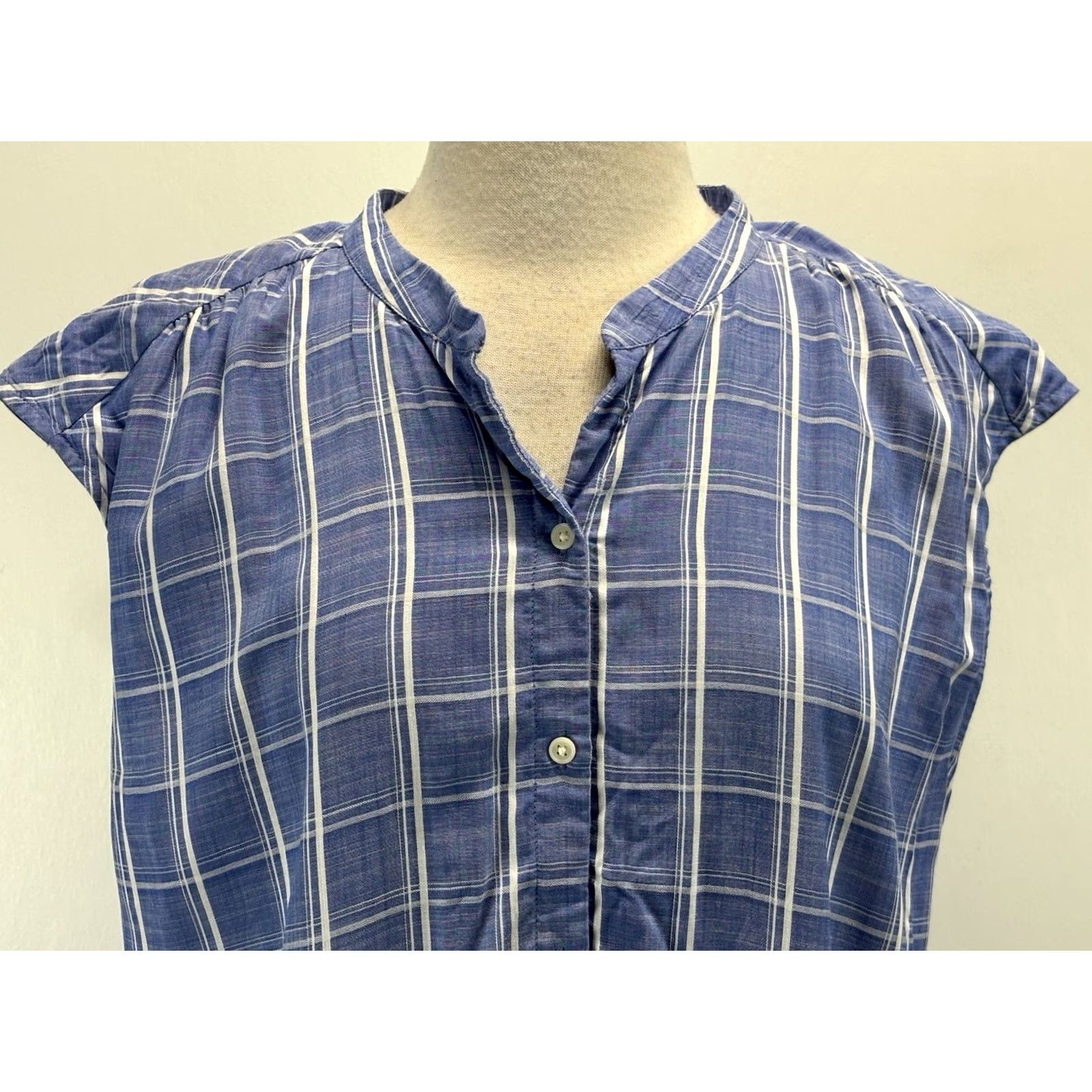 Loft LOFT Shift Dress Blue Windowpane Sleeveless Women XL Casual Summer Knee Length Check Pattern Size XL / US 12-14 / IT 48-50 - 5 Thumbnail