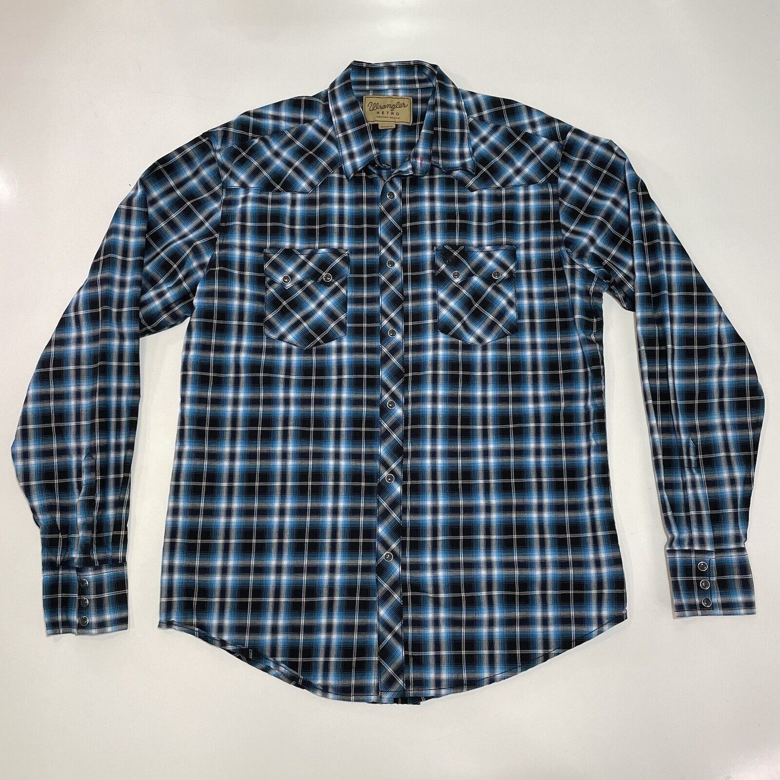 Wrangler VTG Wrangler Retro Men’s Pearl Snap Shirt Plaid Blue XL Size US XL / EU 56 / 4 - 1 Thumbnail
