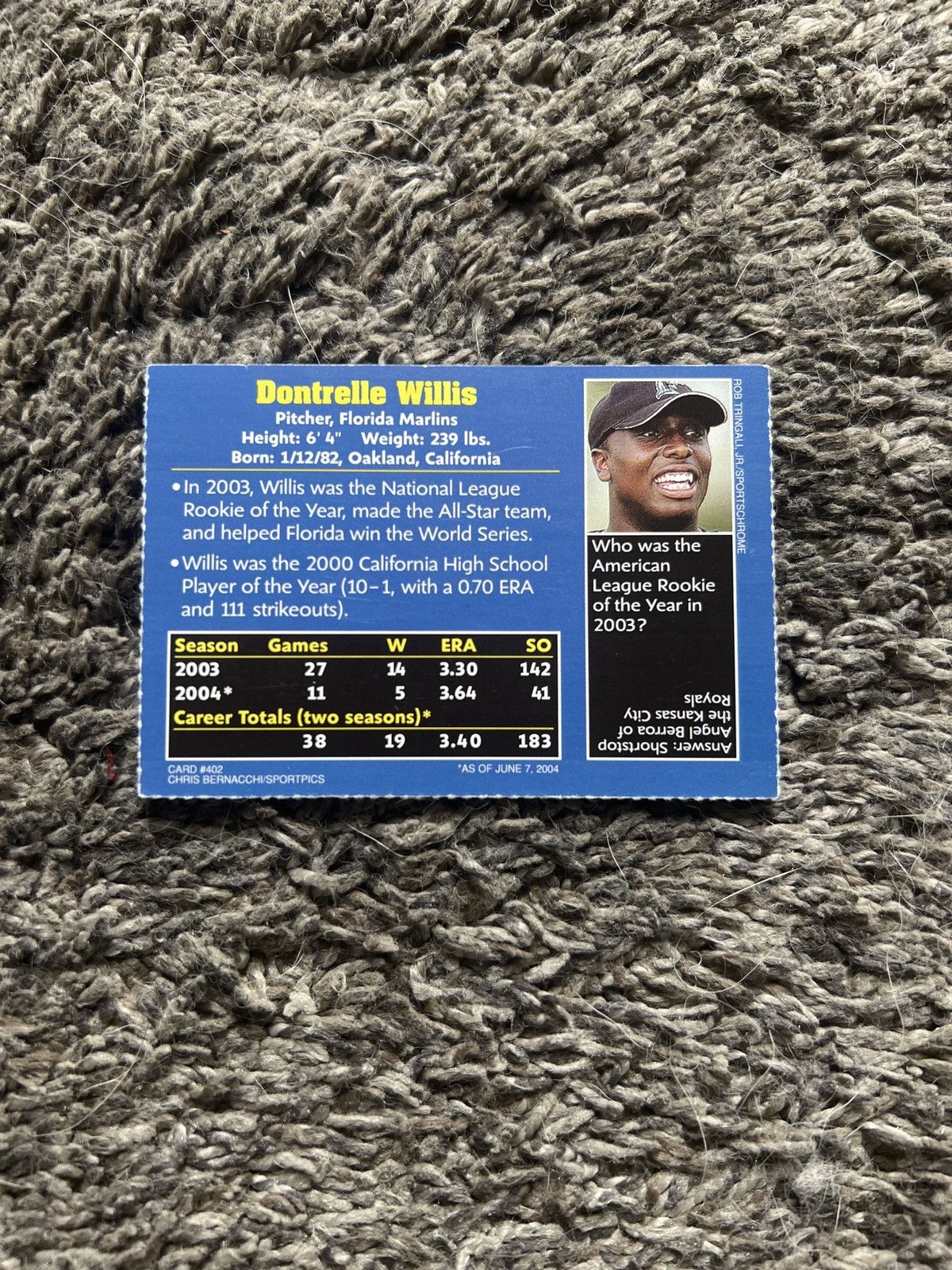 MLB 2004 Sports Illustrated For Kids #402 Dontrelle Willis Card Size ONE SIZE - 2 Thumbnail