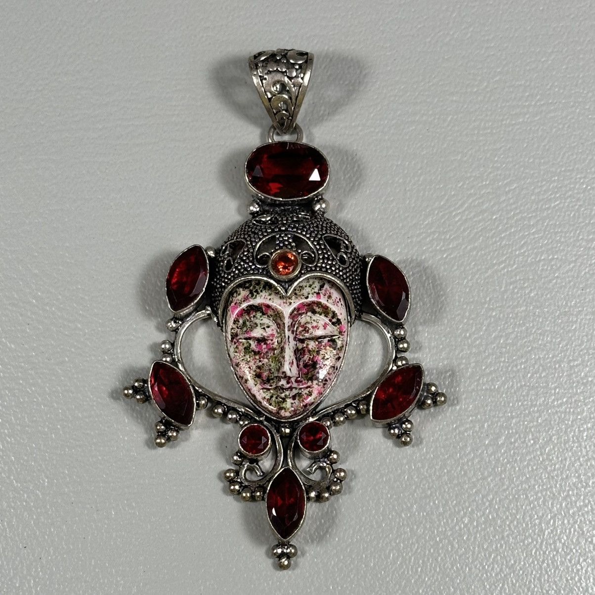 Other Mother Earth Goddess Jewelry Garnet Stone Silver Pendant Size ONE SIZE - 1 Thumbnail