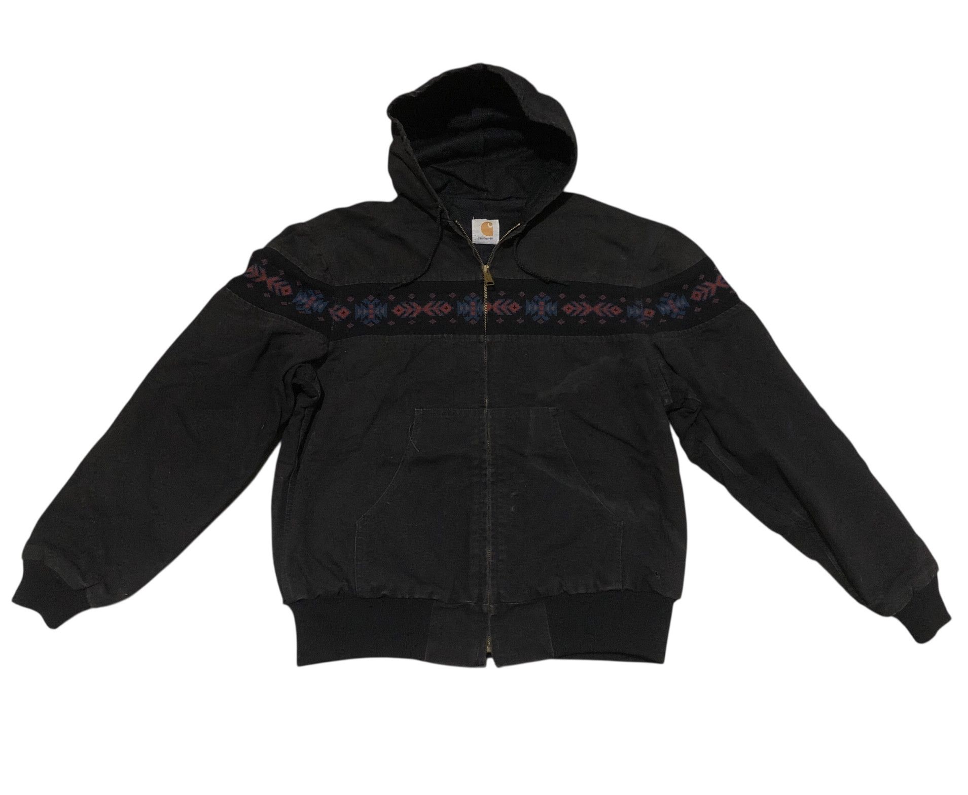 Carhartt 🔥Vintage 90s CARHARTT Aztec Southwest Zip Up Hoodie Jacket Size US L / EU 52-54 / 3 - 3 Thumbnail