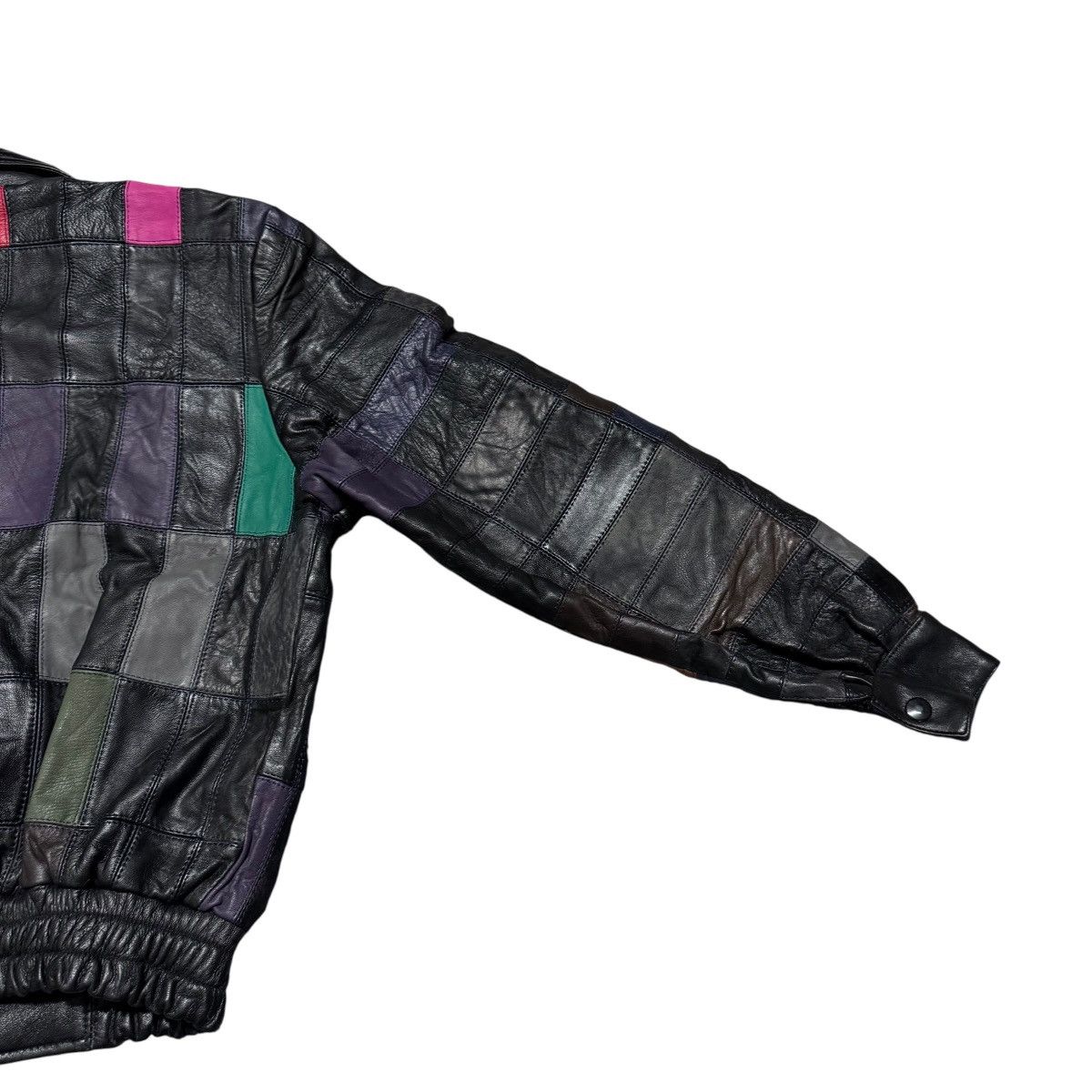 Leather Vintage Genuine Leather Patchwork Jacket Multi Colour Size US XS / EU 42 / 0 - 12 Thumbnail
