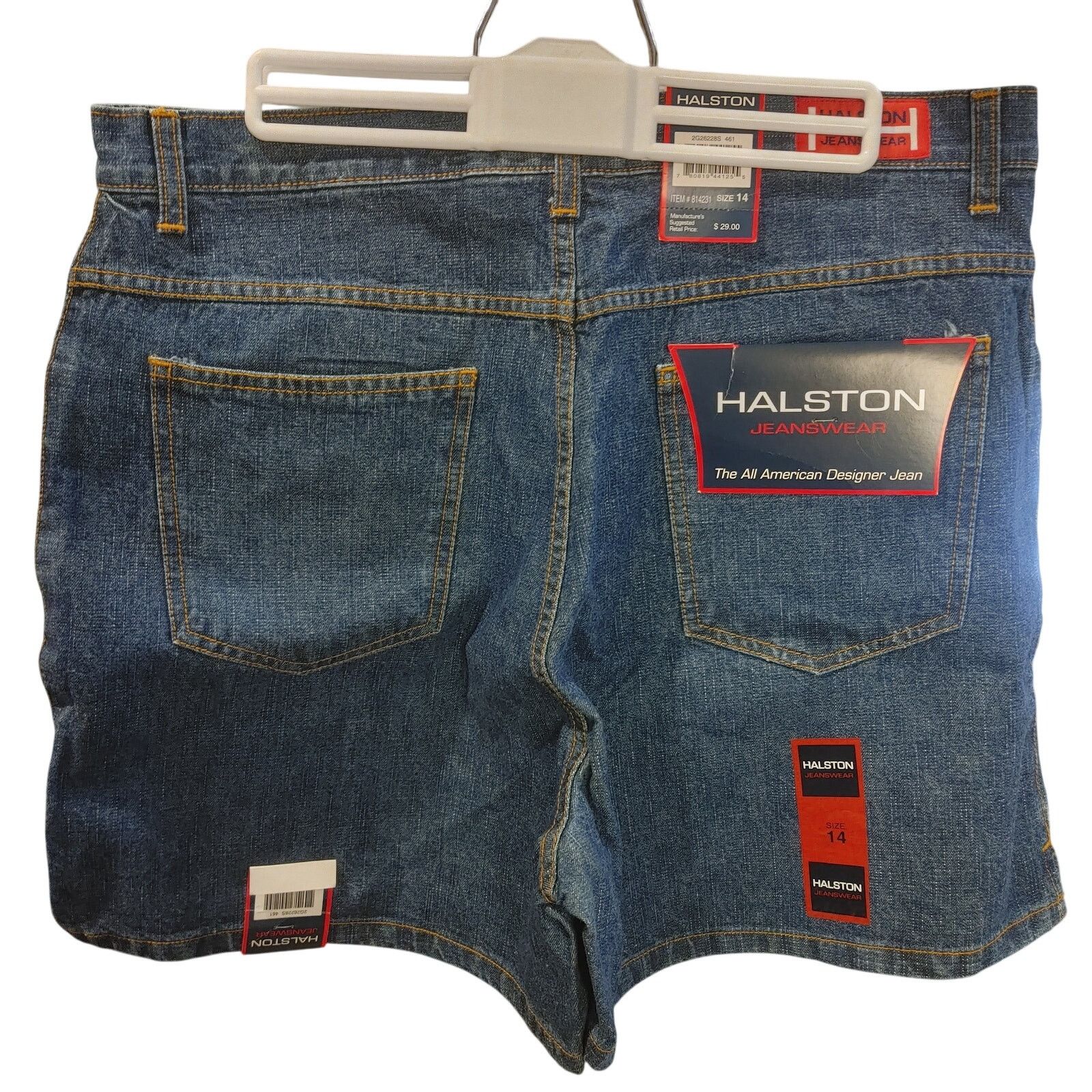 Halston Haltson Jean Wear Women 14 Dark Wash Navy Denim Mom Shorts Size 36" / US 14 / IT 50 - 2 Thumbnail
