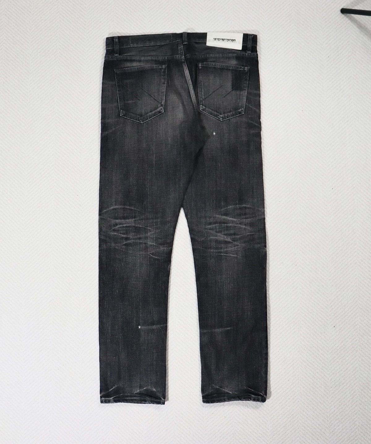 image of Neighborhood Nbhd 20Aw Washed Denim Dp-Mid XL in Black, Men's (Size 38)