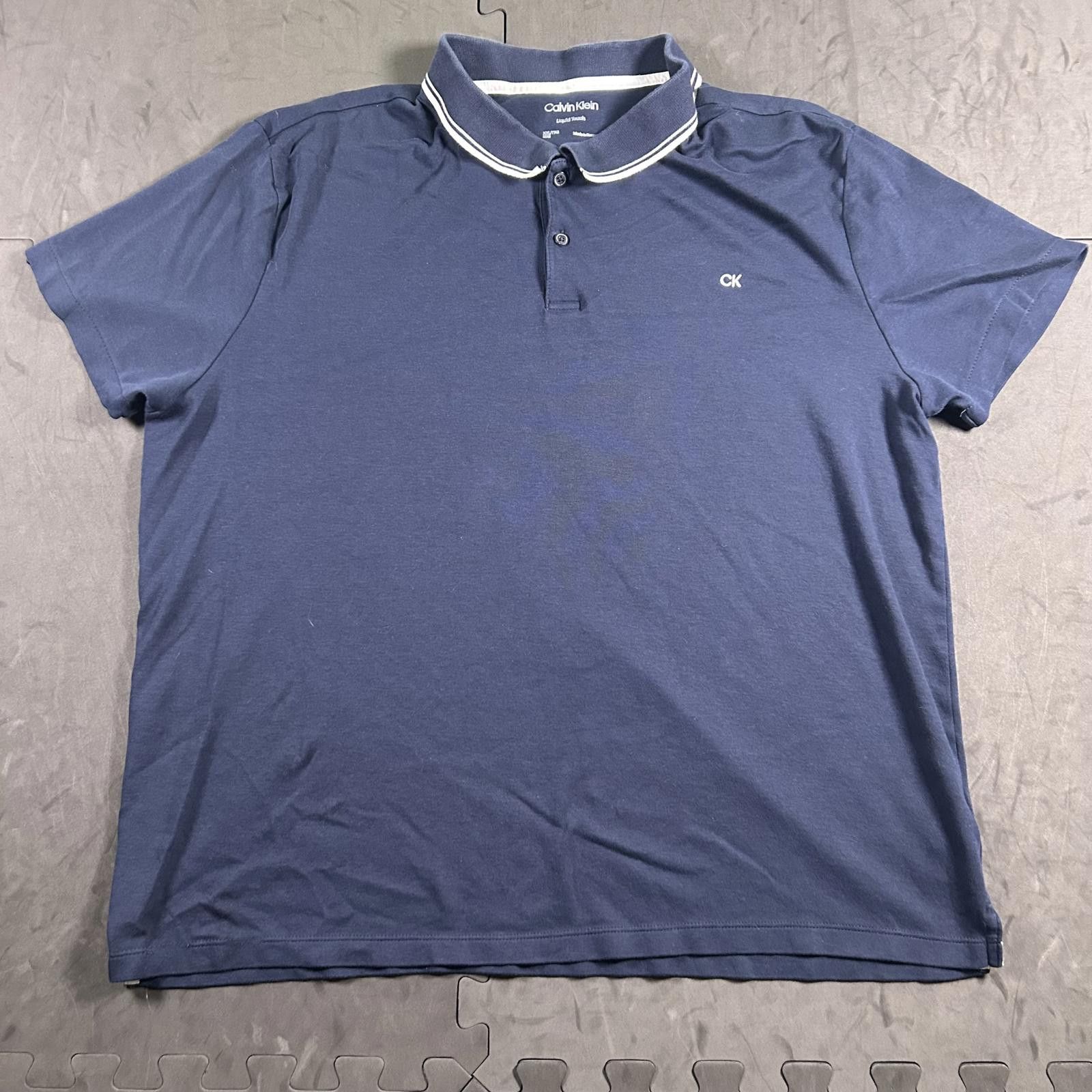 Calvin Klein Calvin Klein Men's Navy Polo Shirt with Embroidered Logo XXL Size US XXL / EU 58 / 5 - 1 Thumbnail