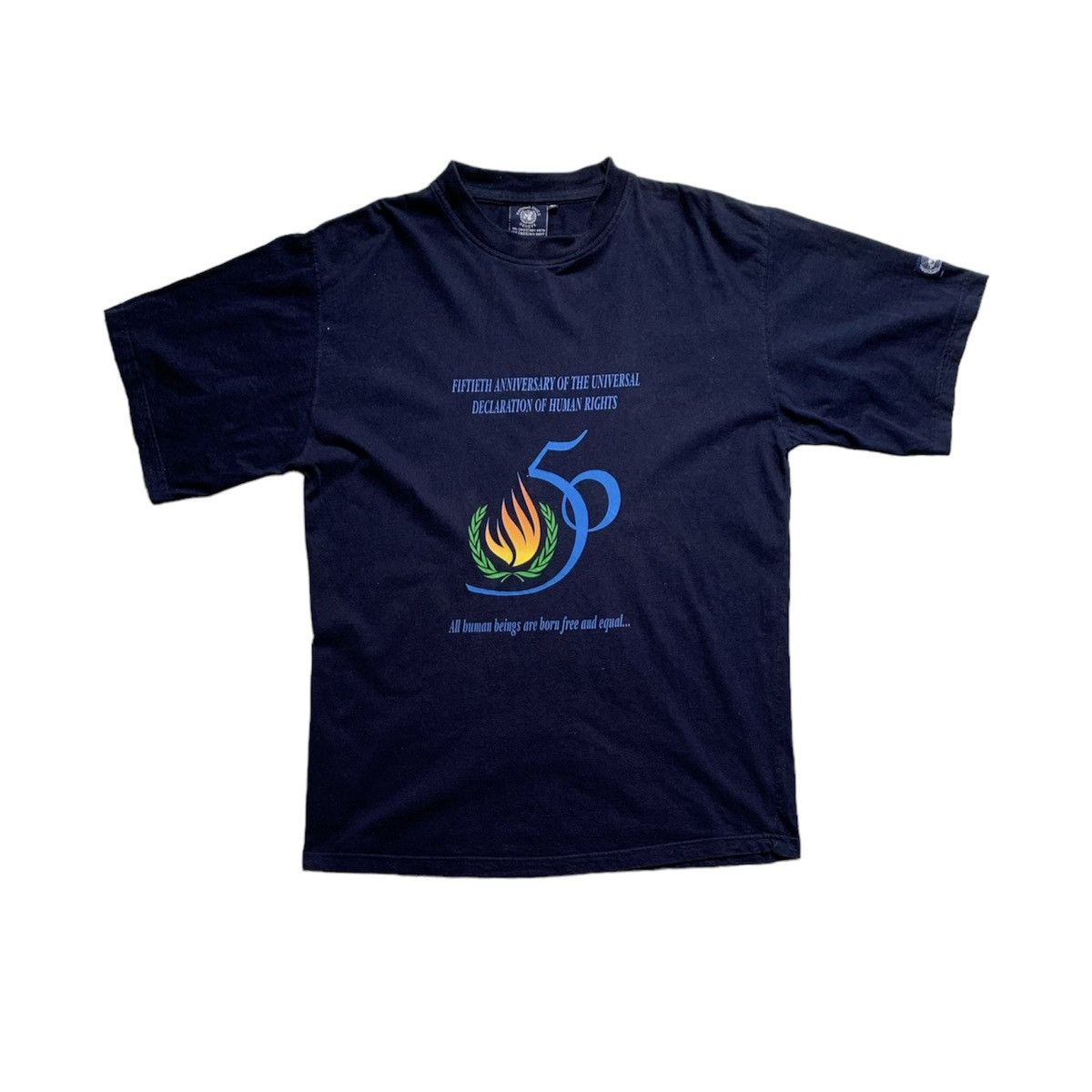 Vintage Rare Rare Rare! United Nations 1998 Human Rights T-Shirt Size US XL / EU 56 / 4 - 1 Thumbnail