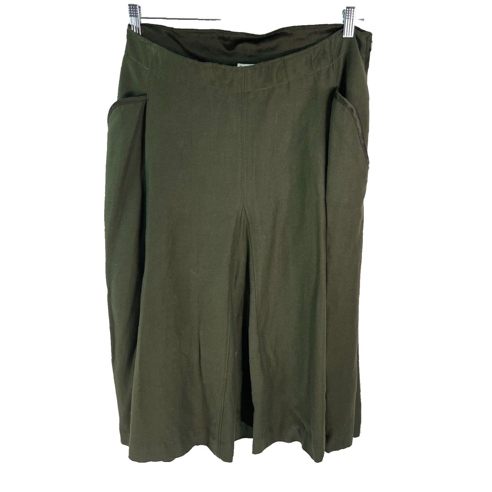 Vintage VINTAGE Bruestle Skirt Womens 42 Green A-Line Knee Length High Rise Pockets Casual Classic 90s? Size 28" / US 6 / IT 42 - 2 Thumbnail