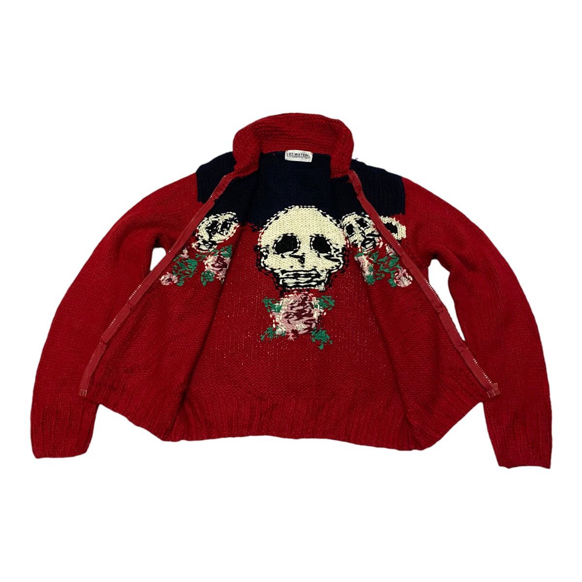 If Six Was Nine × Japanese Brand 🇯🇵 At-Water Skulls Zipper Knit Sweater (C3) Size US M / EU 48-50 / 2 - 4 Thumbnail