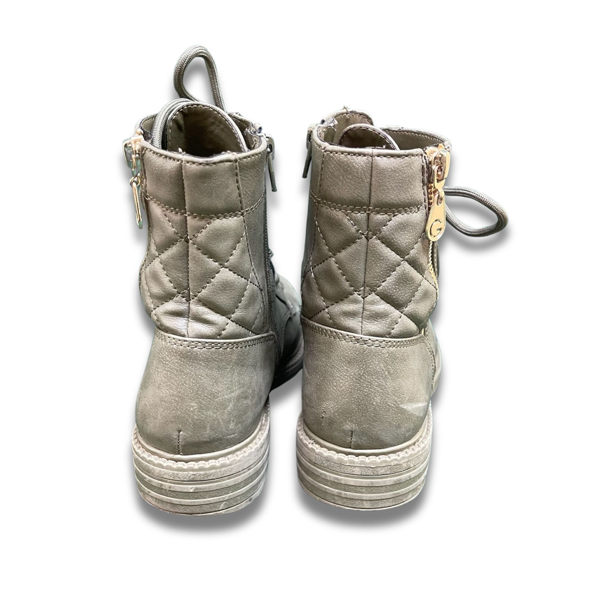 Guess G By Guess Womens Gray Combat Boots With Quilted Back Side Z Size US 6 / IT 36 - 3 Thumbnail