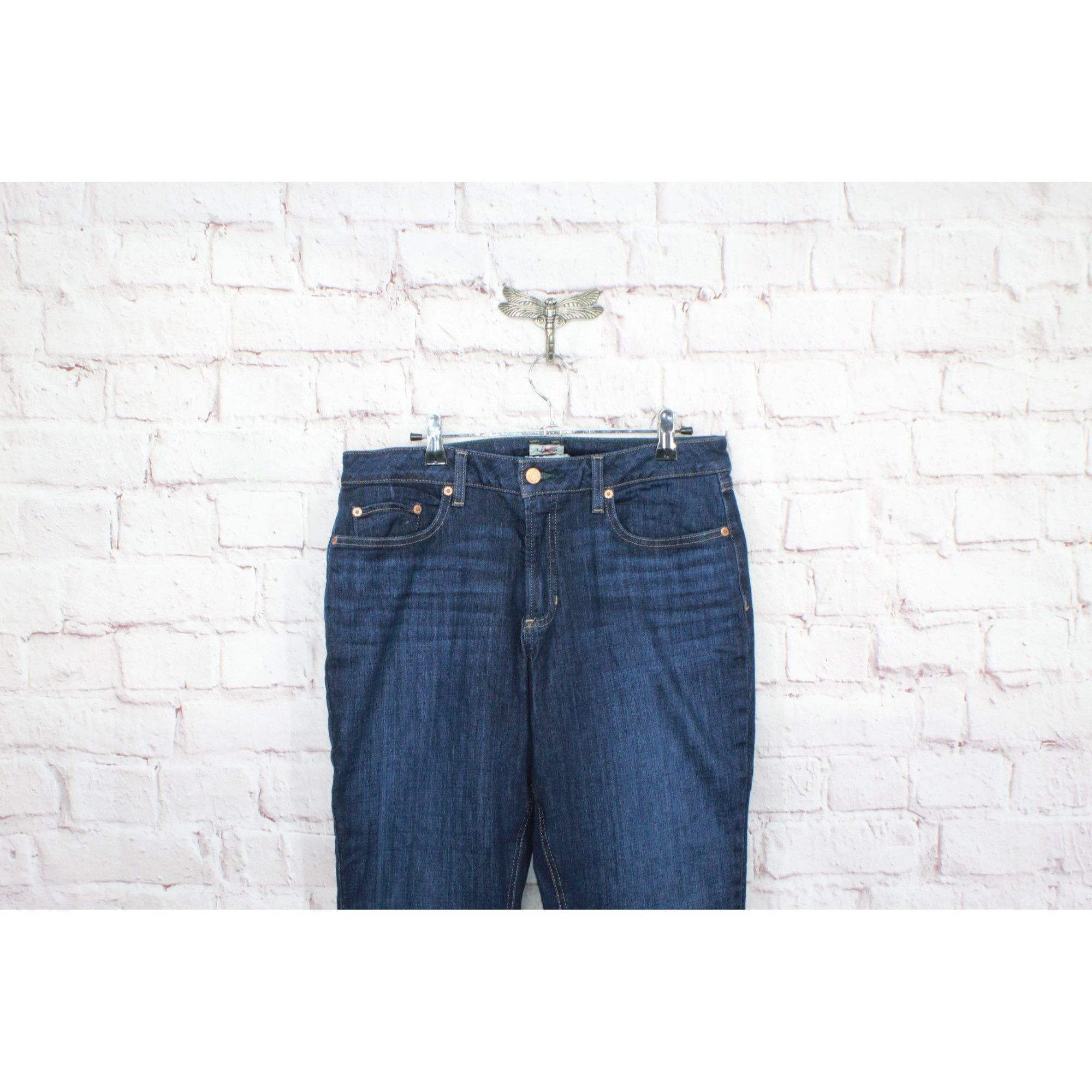 L.L. Bean LL Bean Women's Jeans Mid Rise Straight Leg Rinsed Size 34" / US 12 / IT 48 - 2 Thumbnail