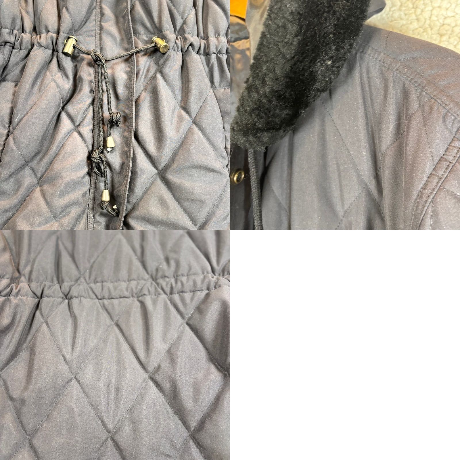 Gap VINTAGE GAP Jacket Womens Small Black Quilted Parka Hooded Faux Fur Taiwan 90s Size S / US 4 / IT 40 - 8 Thumbnail
