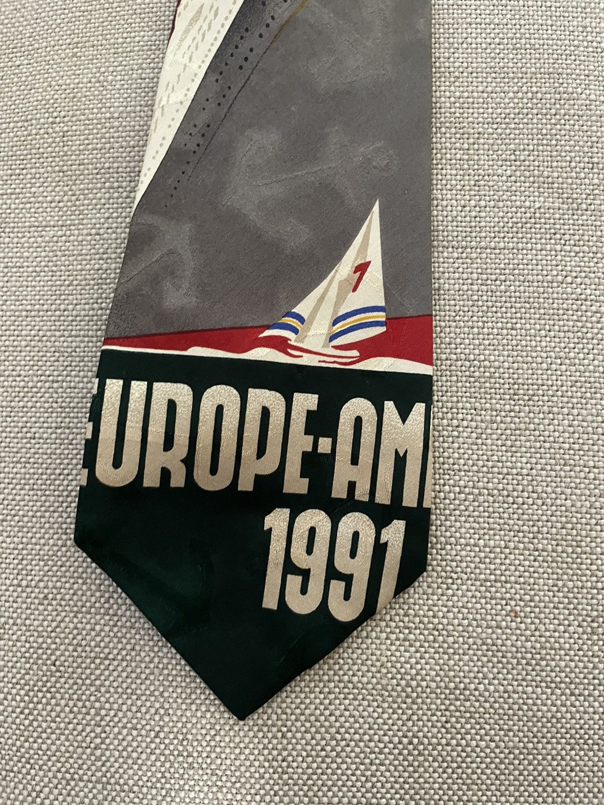 Polo Ralph Lauren × Vintage Rare 1991 Nautical Print Silk Tie Size ONE SIZE - 3 Thumbnail