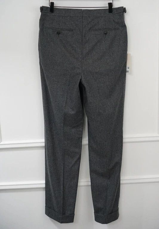 Suitsupply Men Suitsupply Brescia Trousers Flannel Wool Grey 94 US38L Size 38L - 2 Thumbnail