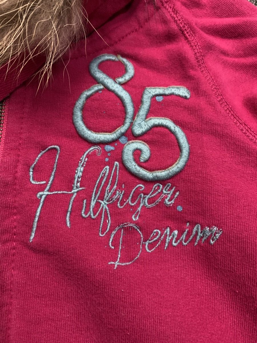 Tommy Hilfiger Hilfiger Pink Y2k Distressed Zip Fur Hoodie Size M / US 6-8 / IT 42-44 - 5 Thumbnail