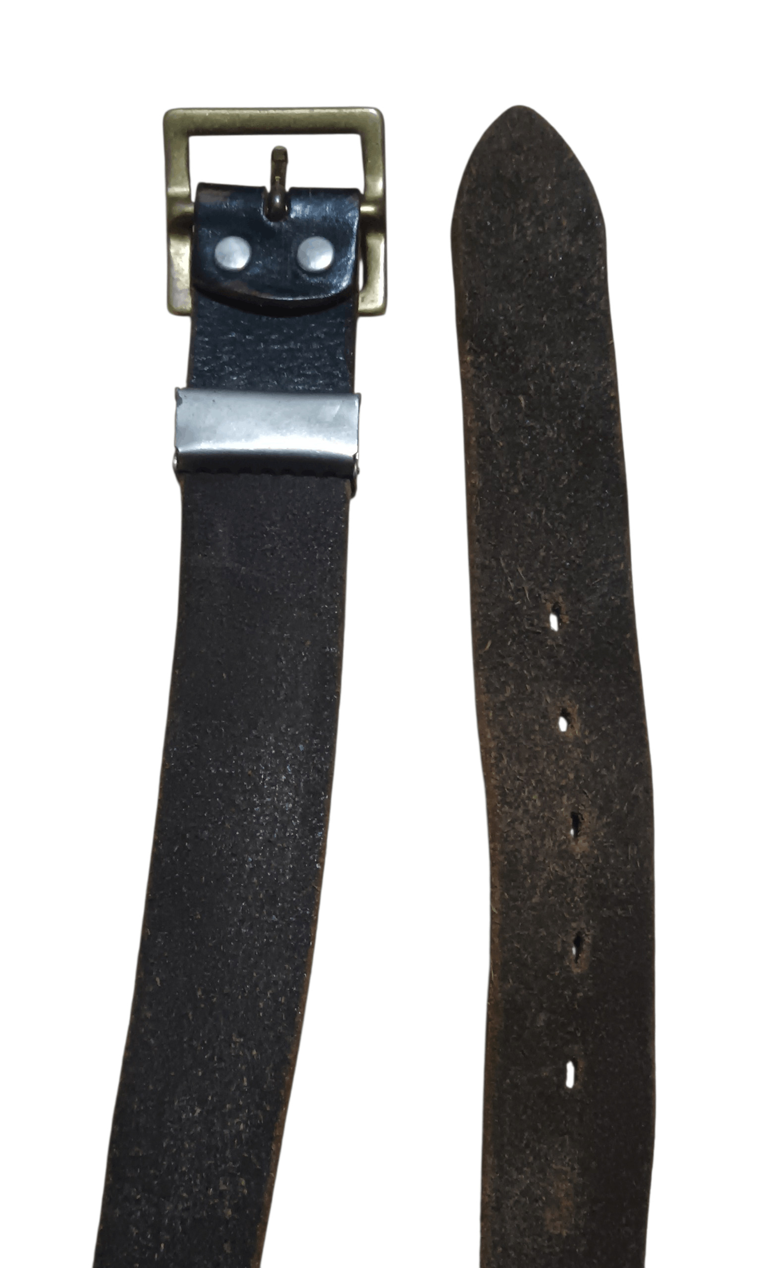 Genuine Leather VINTAGE LEATHER BELT WITH BRASS BUCKLE Size 32 - 3 Thumbnail