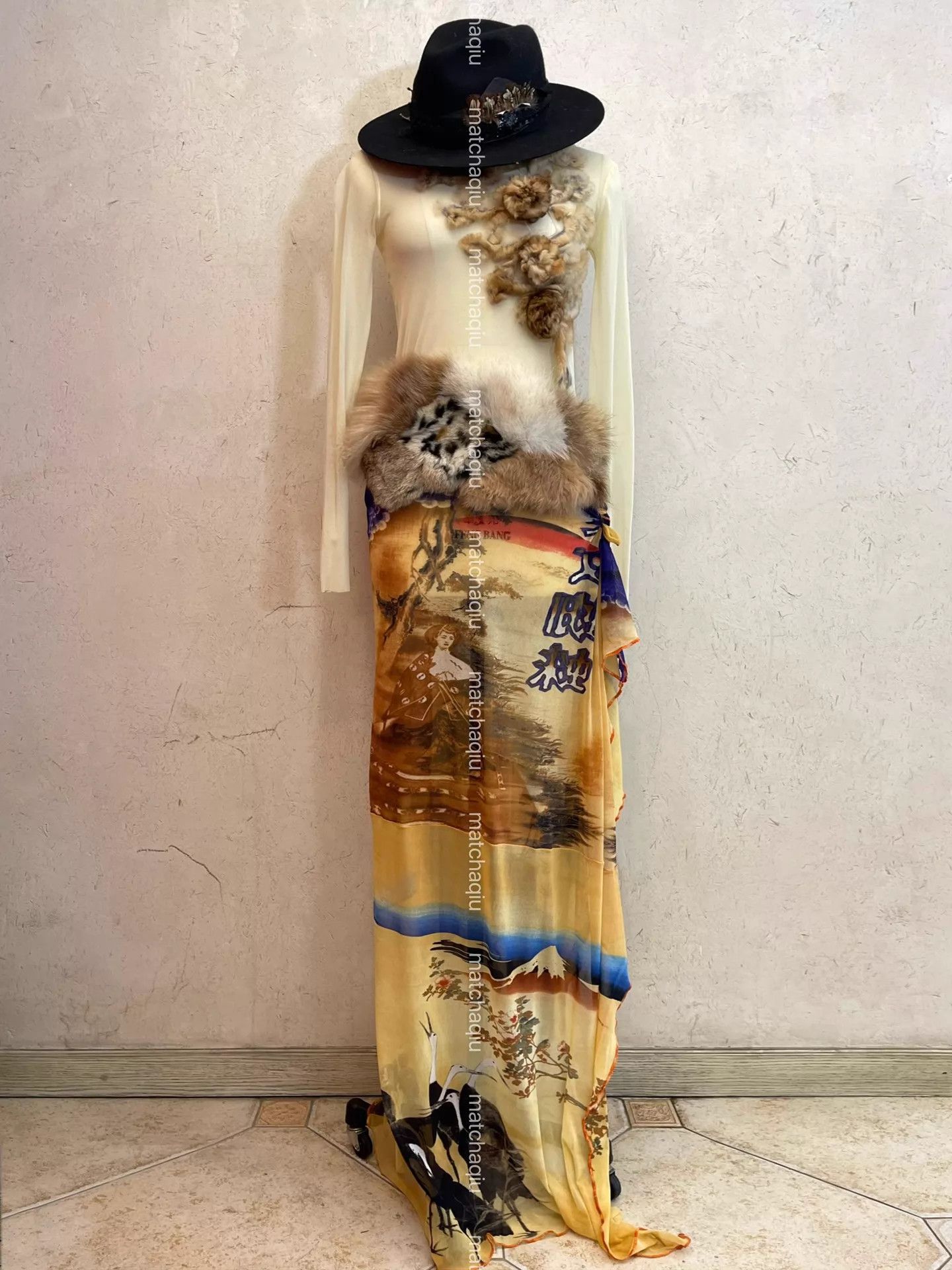 Jean Paul Gaultier JPG Rare Spider Woman Square Scarf 130x150 Multi-Way Size ONE SIZE - 4 Thumbnail