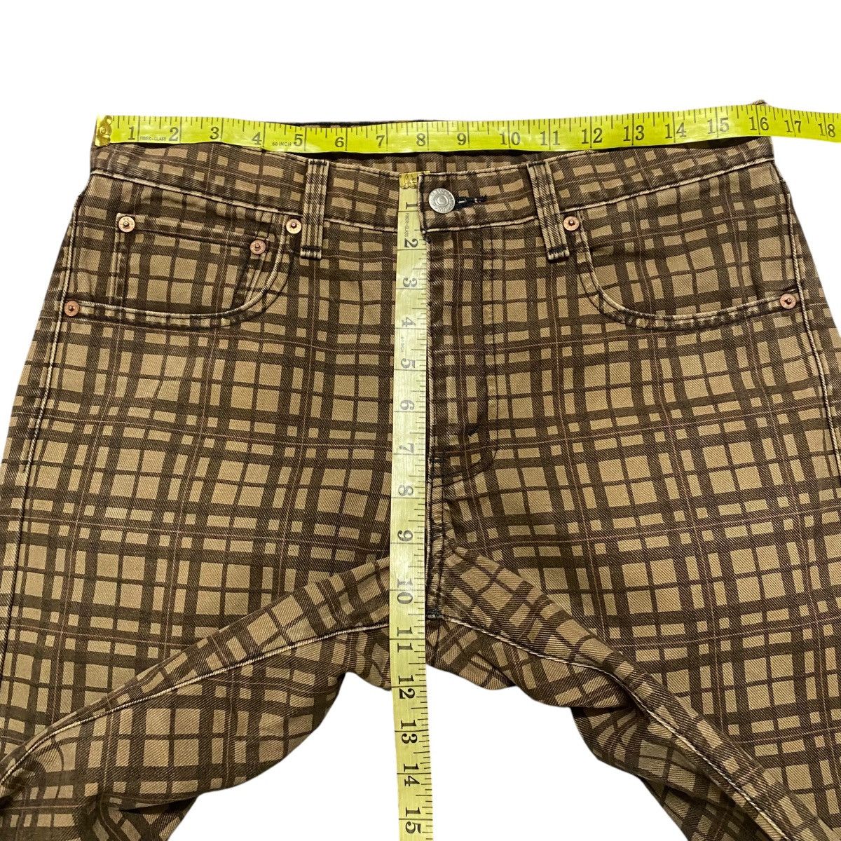 Levi's Vintage Levis 505 Brown Checkered Jeans Size US 32 / EU 48 - 17 Thumbnail