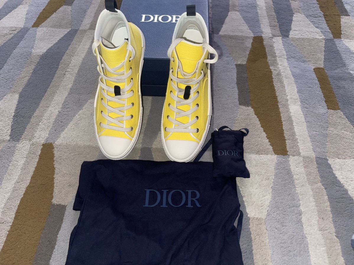 Dior Dior B23 High Top Yellow Astero-Dior Size US 12 / EU 45 - 18 Thumbnail