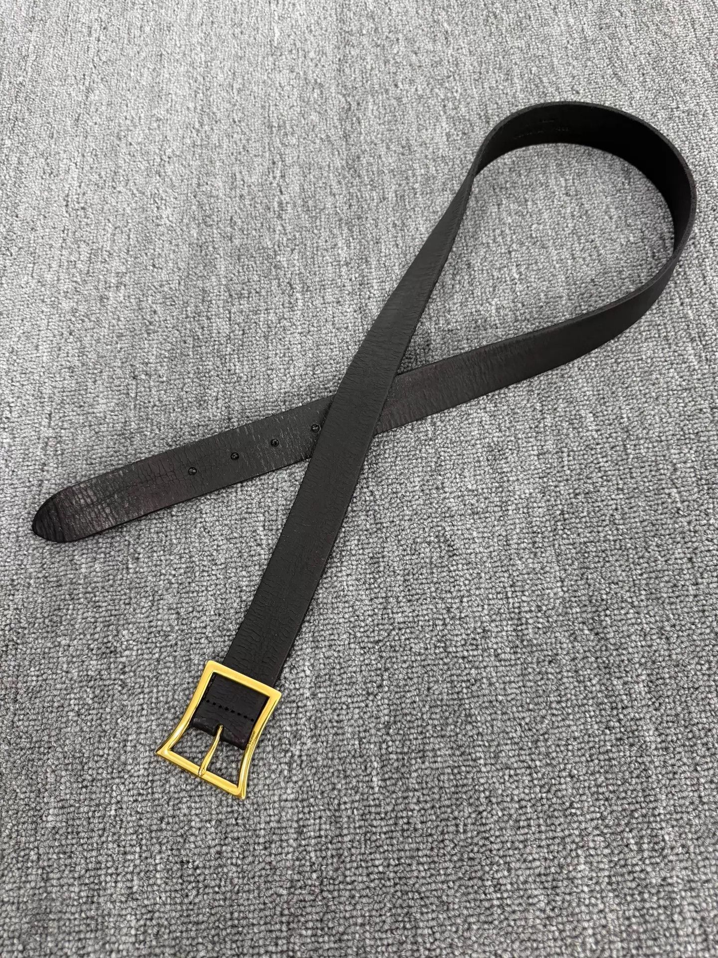 Saint Laurent Paris SLP 16FW Hedi Axe Buckle Crinkle Calf Belt 90cm BG Size ONE SIZE - 1 Thumbnail