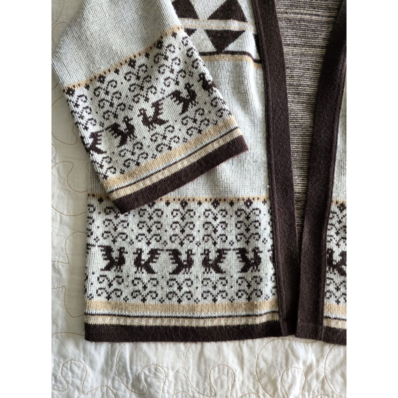 Vintage VINTAGE Eagle Sweater Cardigan Womens Large XL Brown Acrylic 1970s Boho Hippie Hippy Womens Size L / US 10 / IT 46 - 4 Thumbnail
