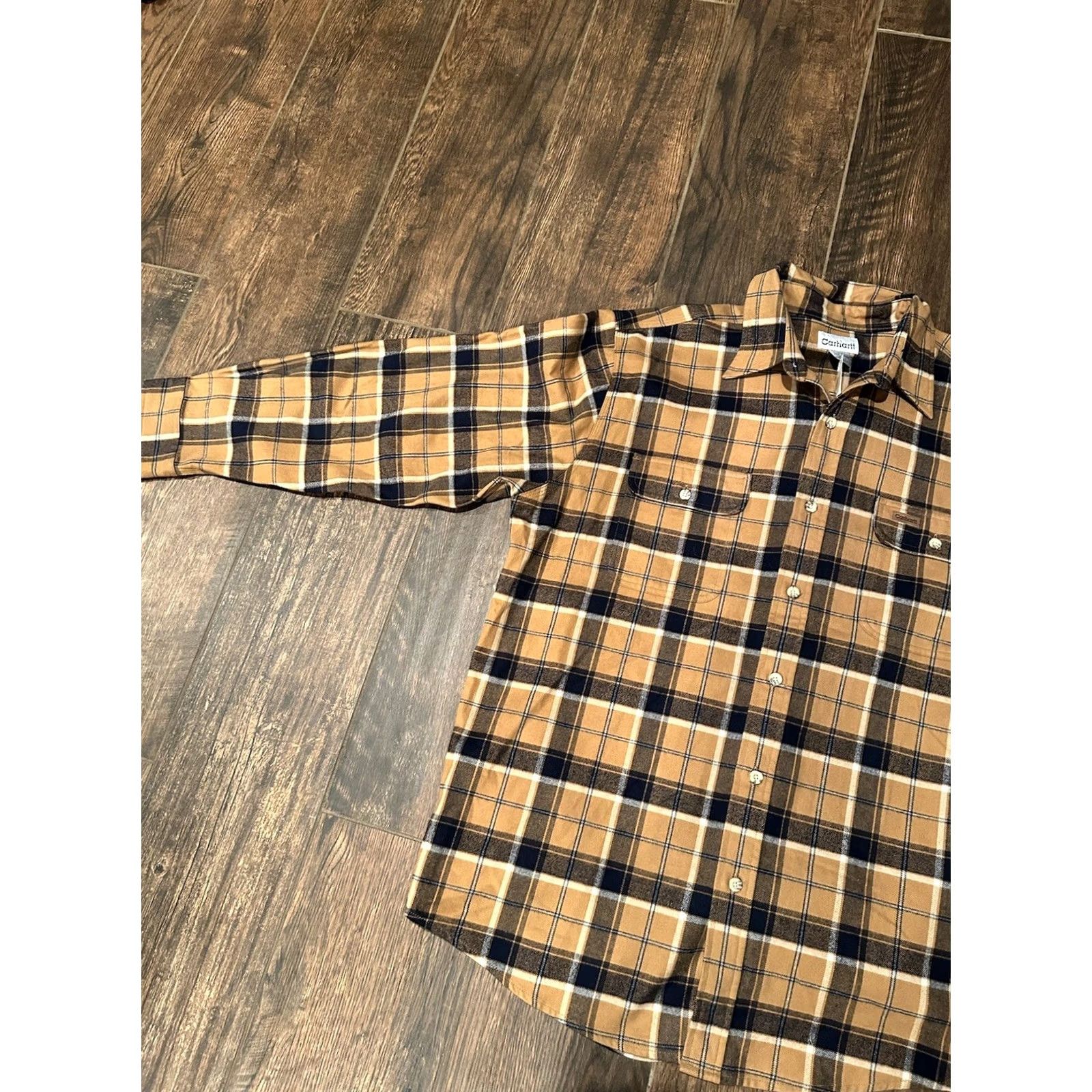 Carhartt Carhartt Shirt XL Multicolor Plaid Cotton Flannel Button-Up Men’s Size US XL / EU 56 / 4 - 3 Thumbnail