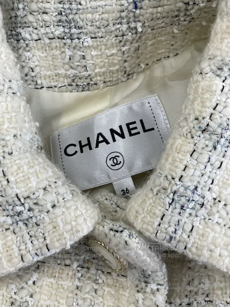 Chanel Chanel White plaid tweed coat Size XS / US 0-2 / IT 36-38 - 5 Thumbnail
