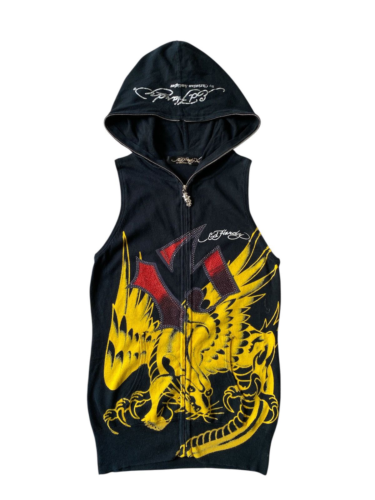 Ed Hardy 2000s Ed Hardy By Christian Audigier Sleeveless Fullzip Size US S / EU 44-46 / 1 - 1 Thumbnail