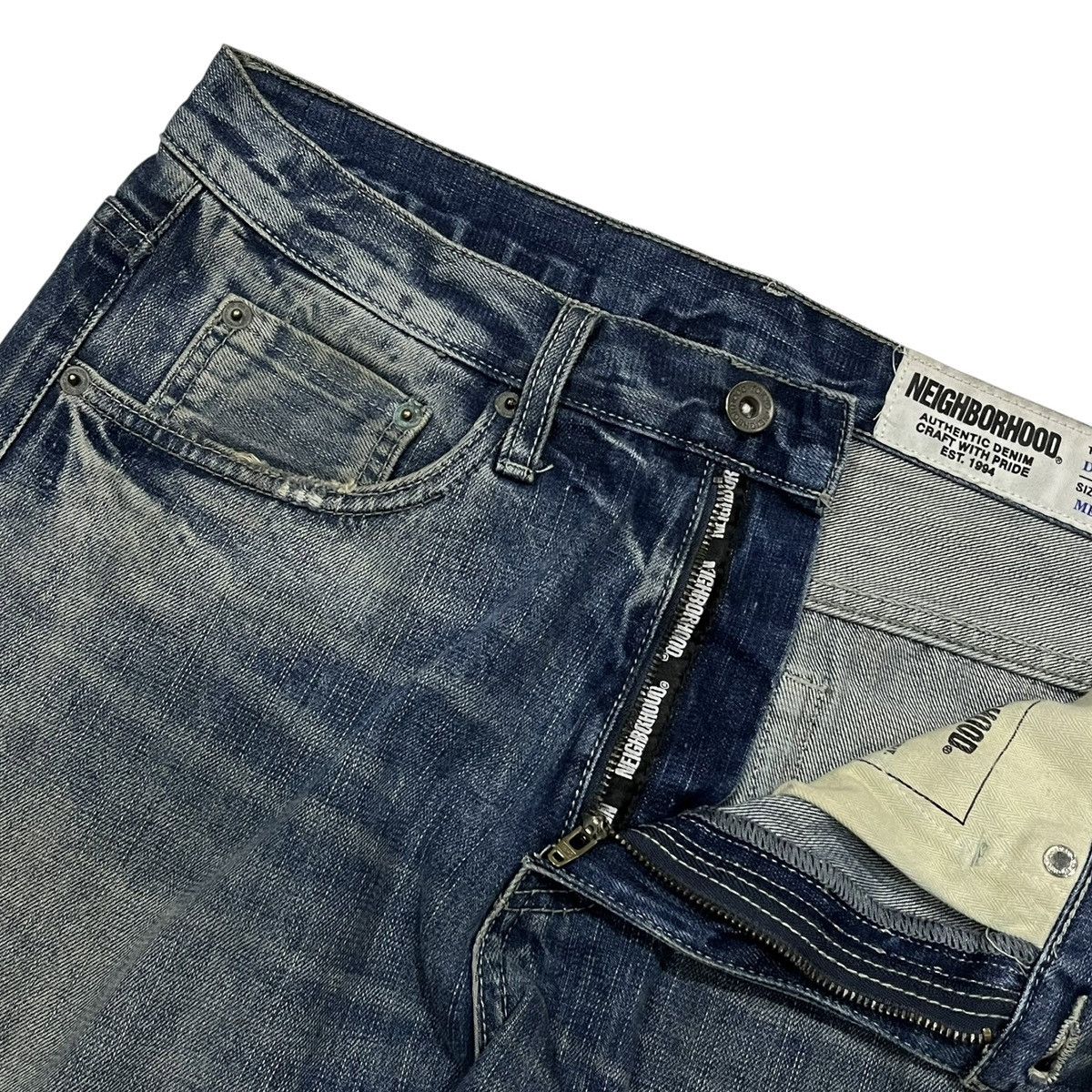 Neighborhood Neighborhood DP-Narrow Distressed Selvedge Denim Pants Size US 32 / EU 48 - 4 Thumbnail