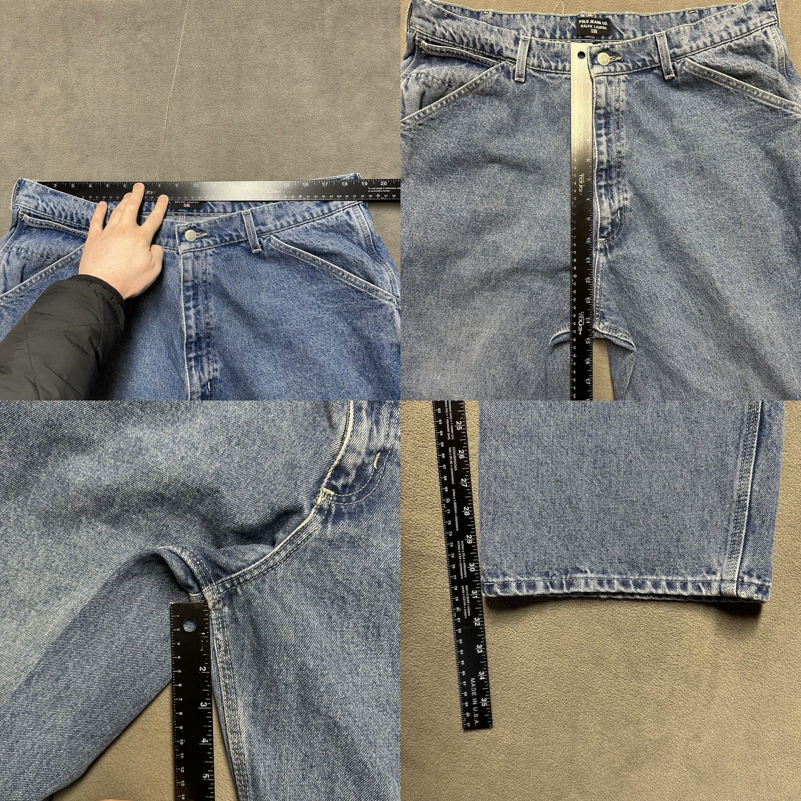 Polo Ralph Lauren VINTAGE Polo Ralph Lauren Jeans Mens 38x32 Carpenter Painter Pant Blue 90s Baggy Relaxed Fit Solid Denim Size US M / EU 48-50 / 2 - 9 Thumbnail