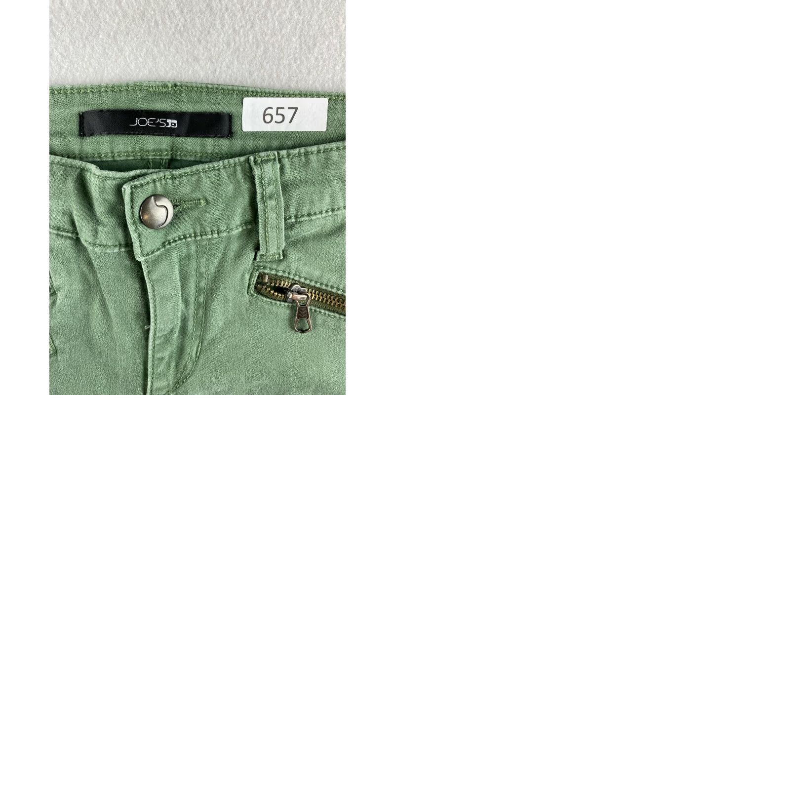 Vintage Joe's Jeans Womens Jeans Skinny Rocker 25 Green Denim Stretch Zipper Belt Loops Inseam 30.5 Tappered Regular Modern Casual Fall Spring Summer Winter 0 Size 42" / US 20 - 9 Thumbnail