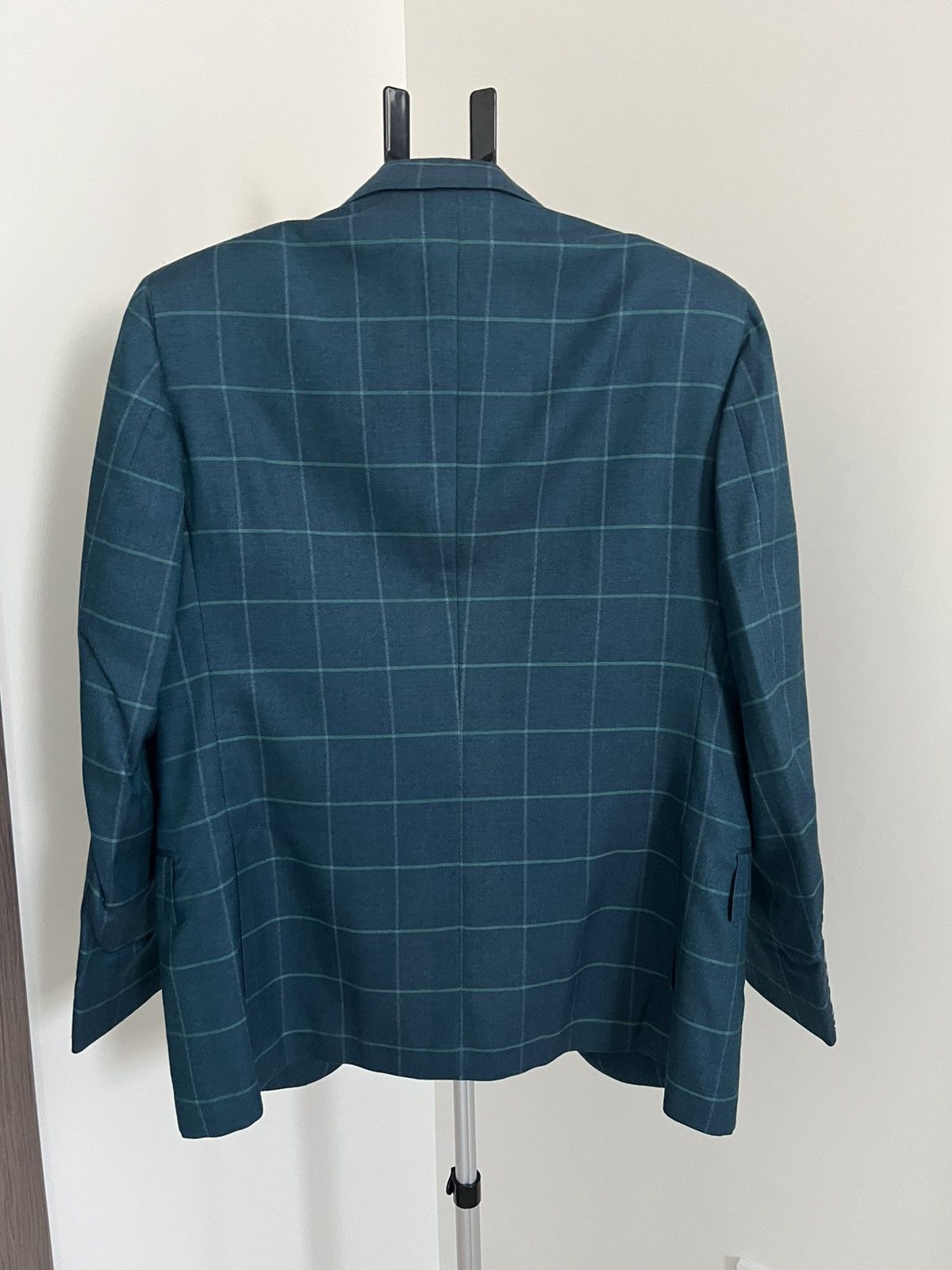Barneys New York × Kiton Kiton Men Size 38R US 48 IT Green Windowpane Blazer NWT Size 38R - 7 Thumbnail