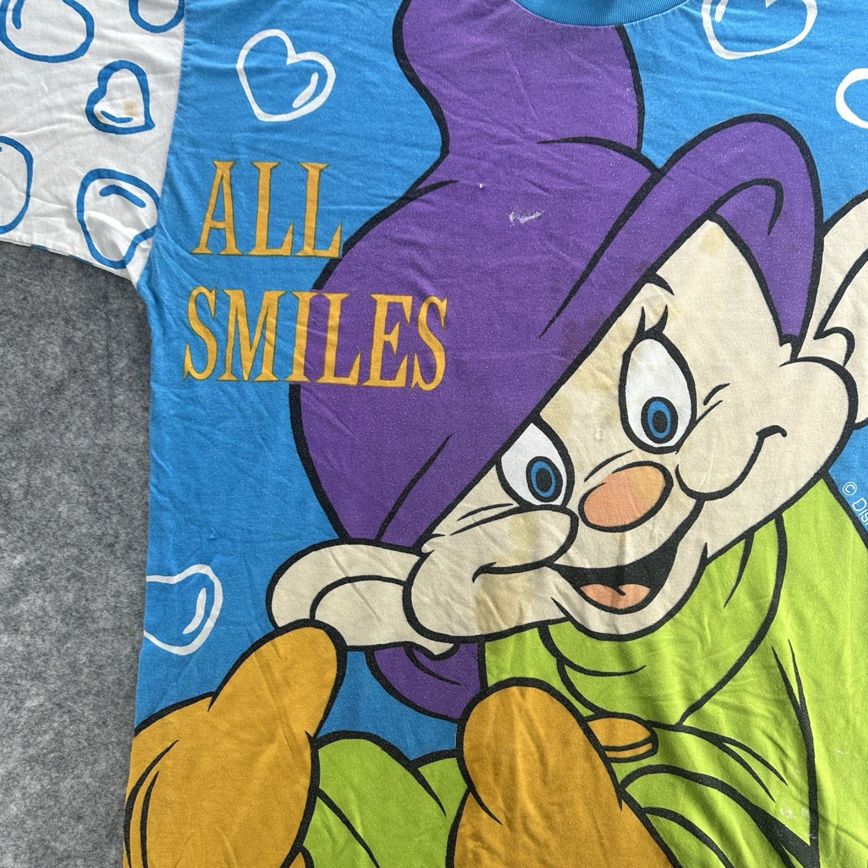 Disney VINTAGE Disney Snow White Shirt One Size Unisex Oversized Nightwear Blue 1990s Graphic Tee Mens Womens Boys Girls Size US M / EU 48-50 / 2 - 3 Thumbnail