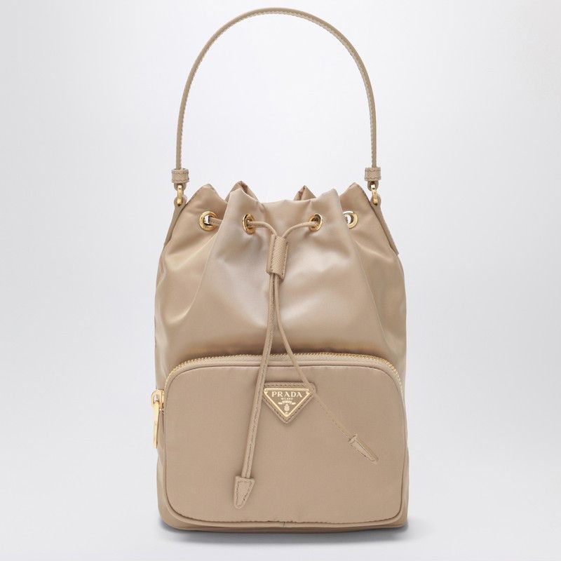 Prada Prada Prada Duet Bucket Bag In Beige Re-Nylon Size ONE SIZE - 1 Thumbnail
