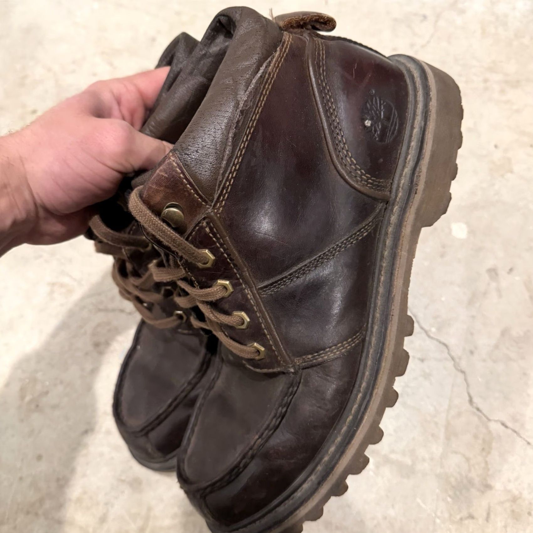 Timberland Timberland Boots Chukka Lace Up Moc Toe Leather Brown 21086 Size 11 M Mens Boots Size US 11 / EU 44 - 7 Thumbnail