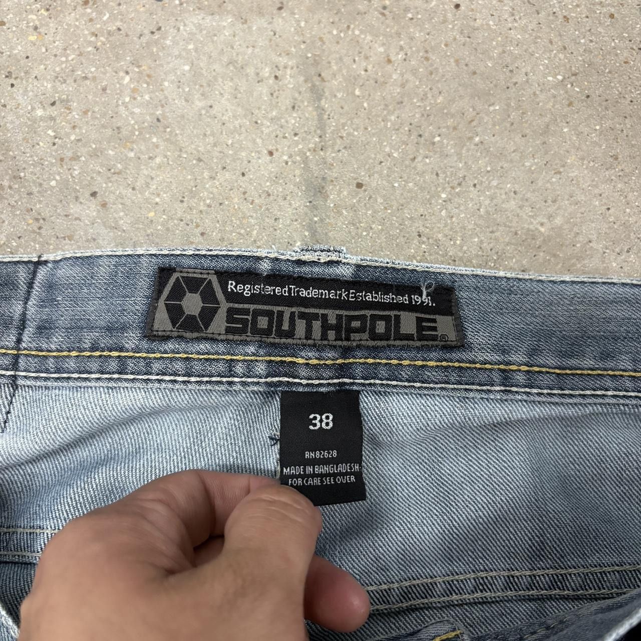Southpole Y2K 2000s SouthPole Faded & Distressed Yellow Tab Jeans Size US 38 / EU 54 - 6 Thumbnail