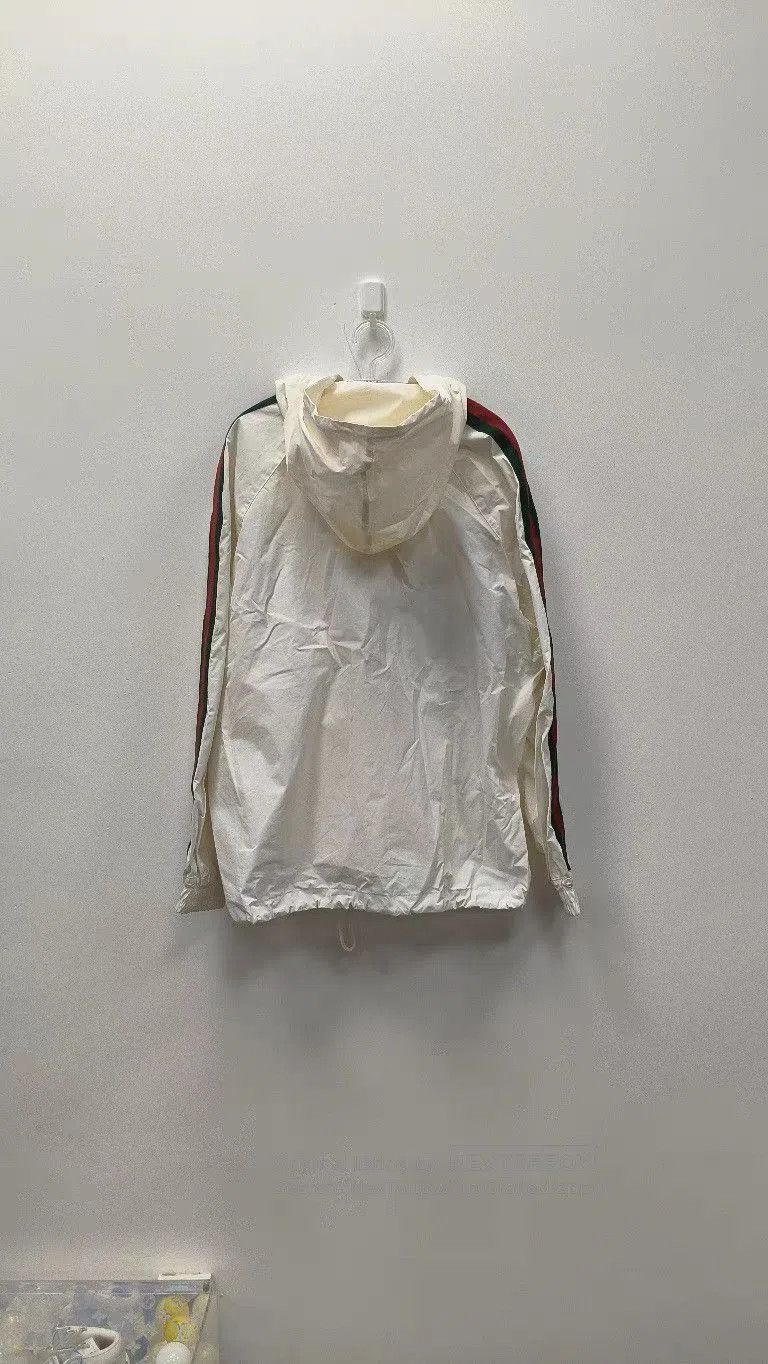 Gucci White Light Jacket with Striped Sleeves and Waistband. Size US M / EU 48-50 / 2 - 2 Thumbnail