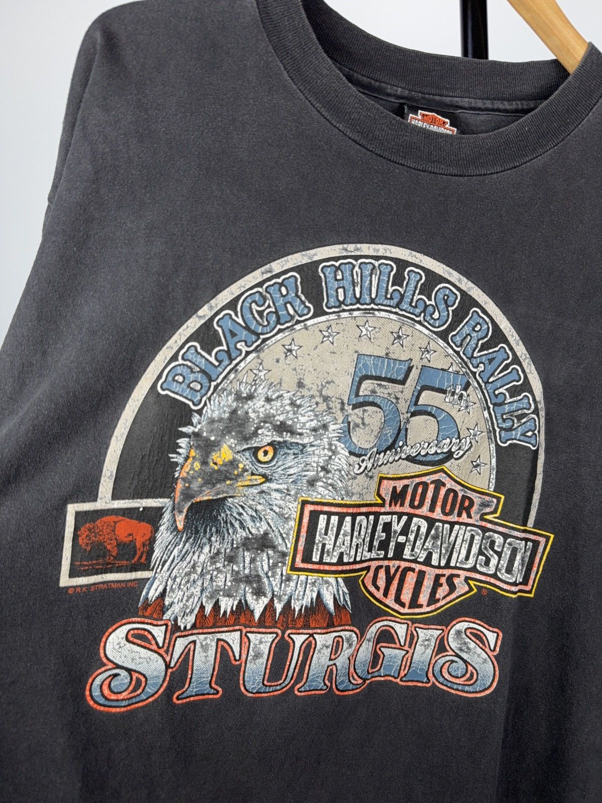 Harley Davidson Vintage 90s USA Harley Davidson Black Hills Rally Tee shirt Size US XL / EU 56 / 4 - 6 Thumbnail