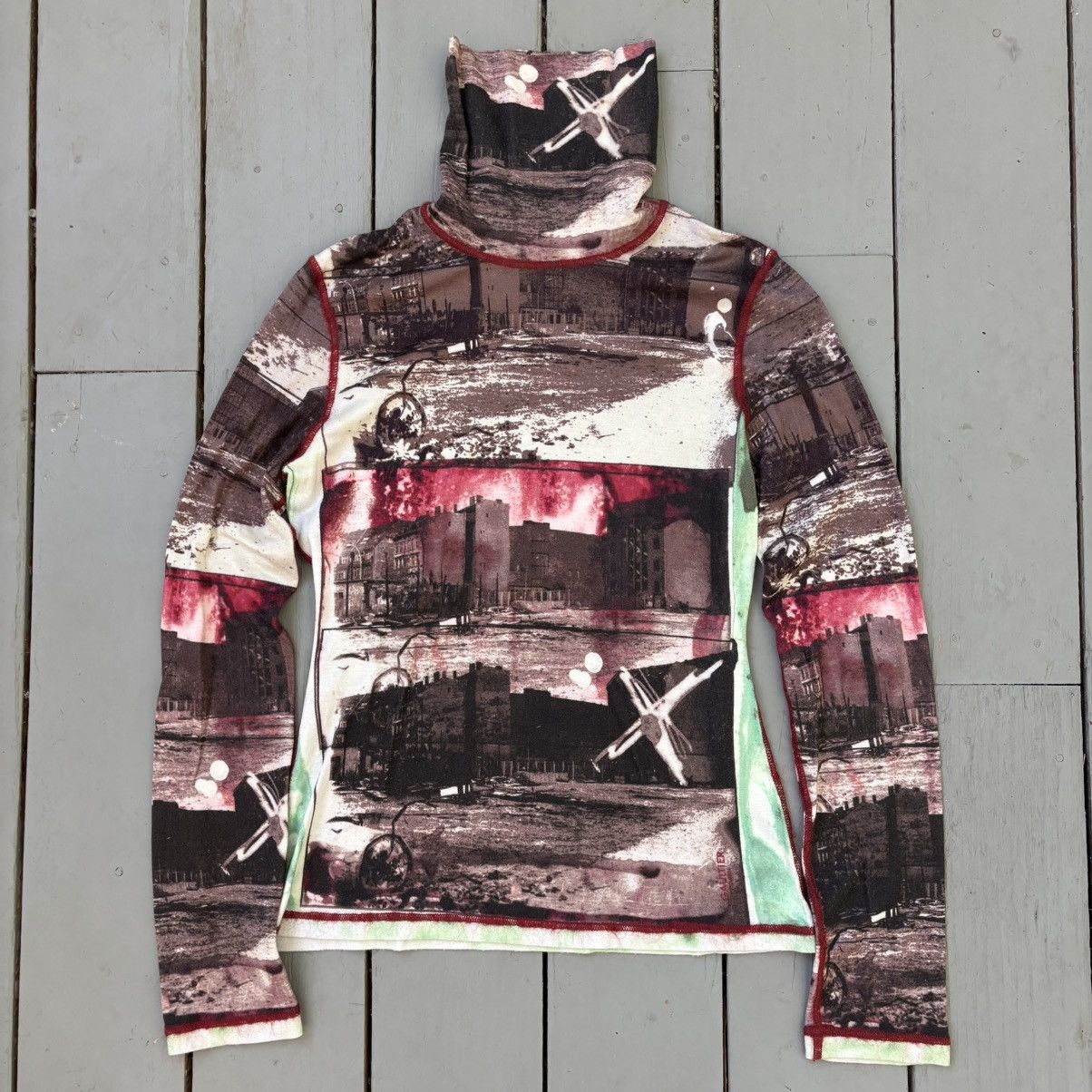 Jean Paul Gaultier 90s City Streets Turtleneck Size S / US 4 / IT 40 - 1 Thumbnail