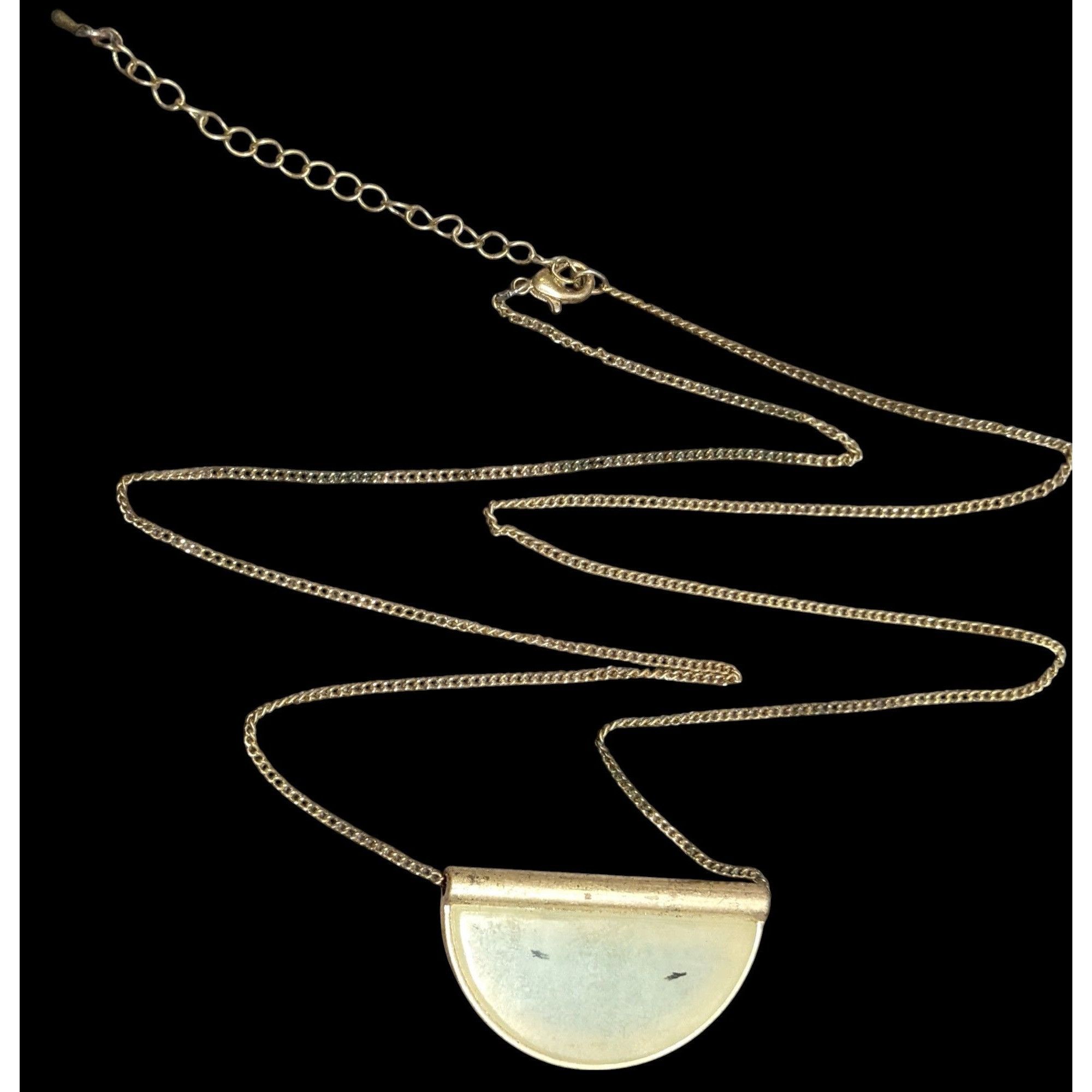 Other Geometric Rutilated Quartz Half Circle Pendant Necklace Size ONE SIZE - 1 Thumbnail
