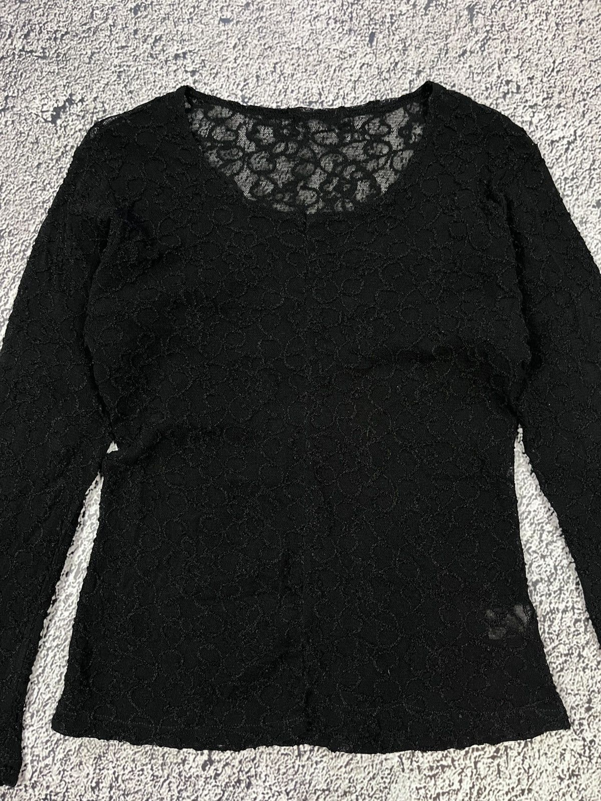 Vintage Cop Copine Style Vintage Y2k Mesh Embroidered Top Size S / US 4 / IT 40 - 3 Thumbnail
