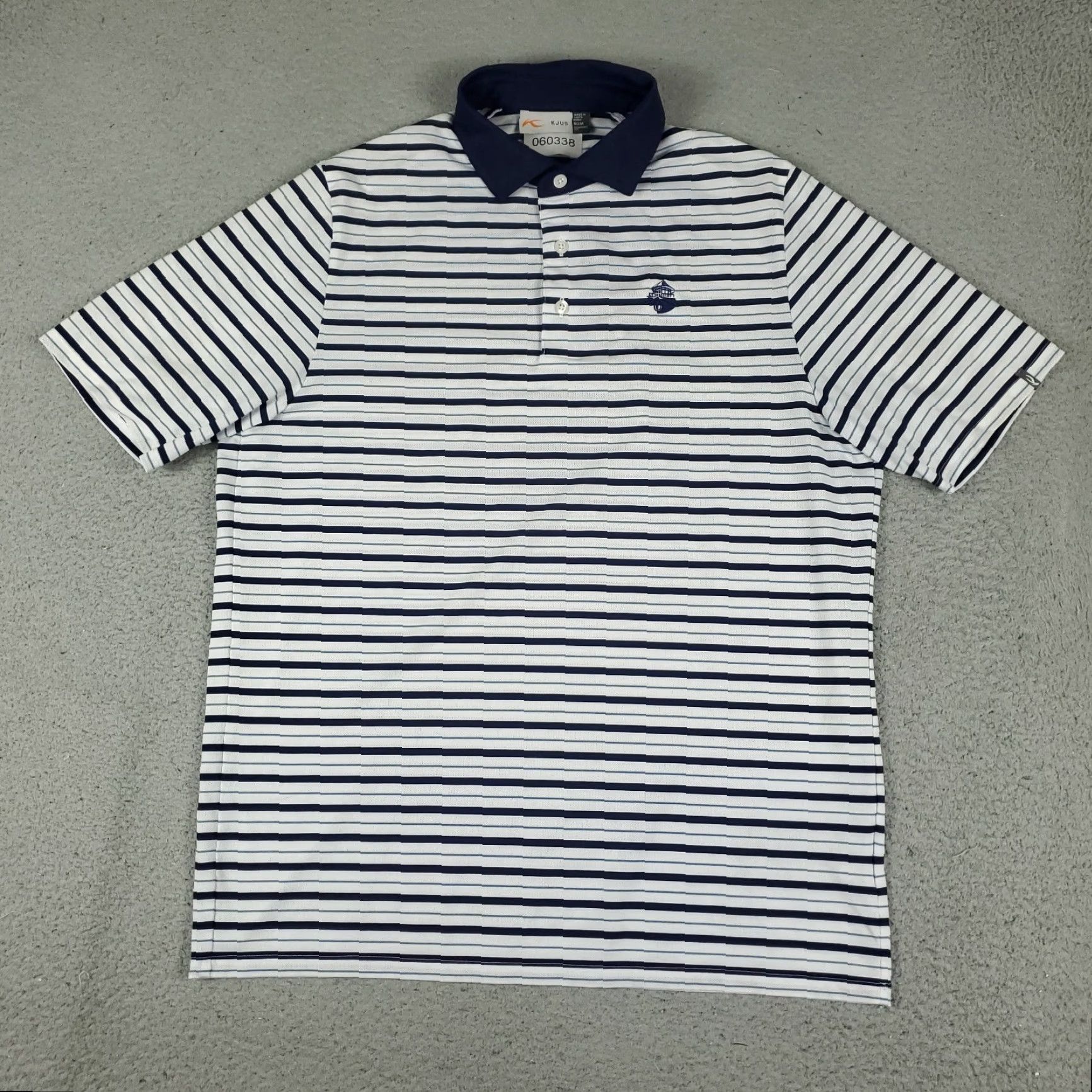 KJUS KJUS Polo Shirt Mens Size Medium 50 Blue Striped Golf Casual Short Sleeve Size US M / EU 48-50 / 2 - 3 Thumbnail