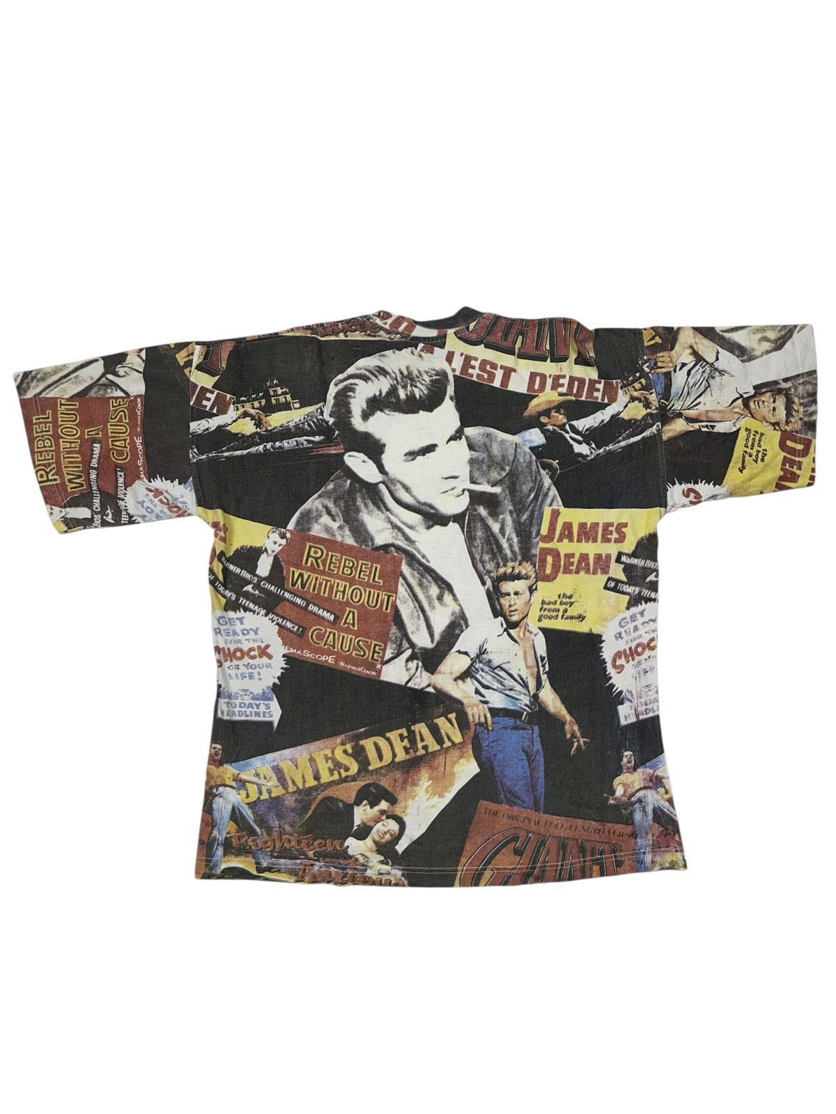 Vintage Vintage 90s Jean Dean All Over Print T-shirt Movie Actor Size US XXL / EU 58 / 5 - 2 Thumbnail