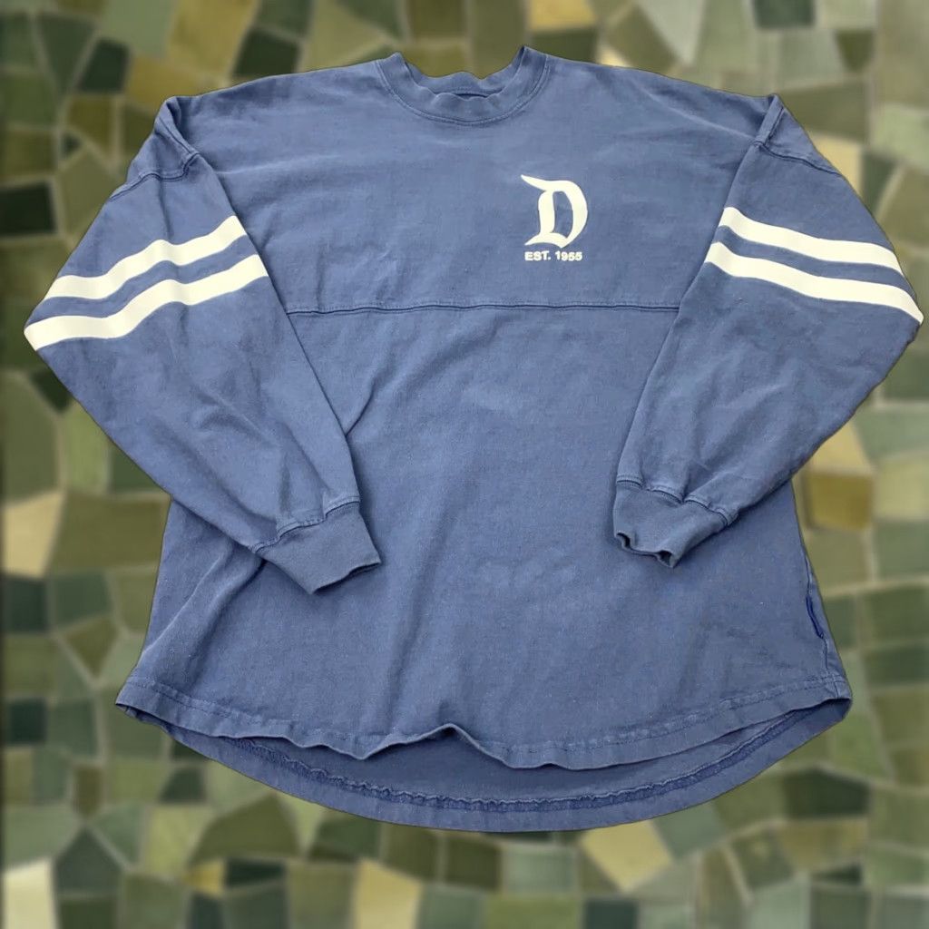 Disney Disney Spirit Jersey Sweatshirt Womens Small Blue Disney Resort Spellout 90s Cartoon Retro Crew Neck Pullover Size S / US 4 / IT 40 - 1 Thumbnail